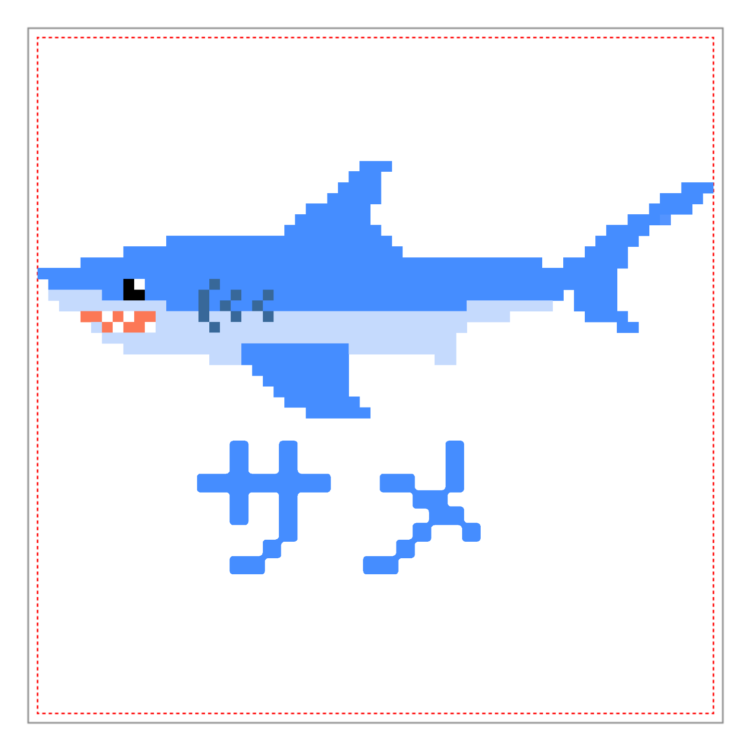 可愛いサメのドット絵アクリルブロックの商品購入ページ｜クリエイター