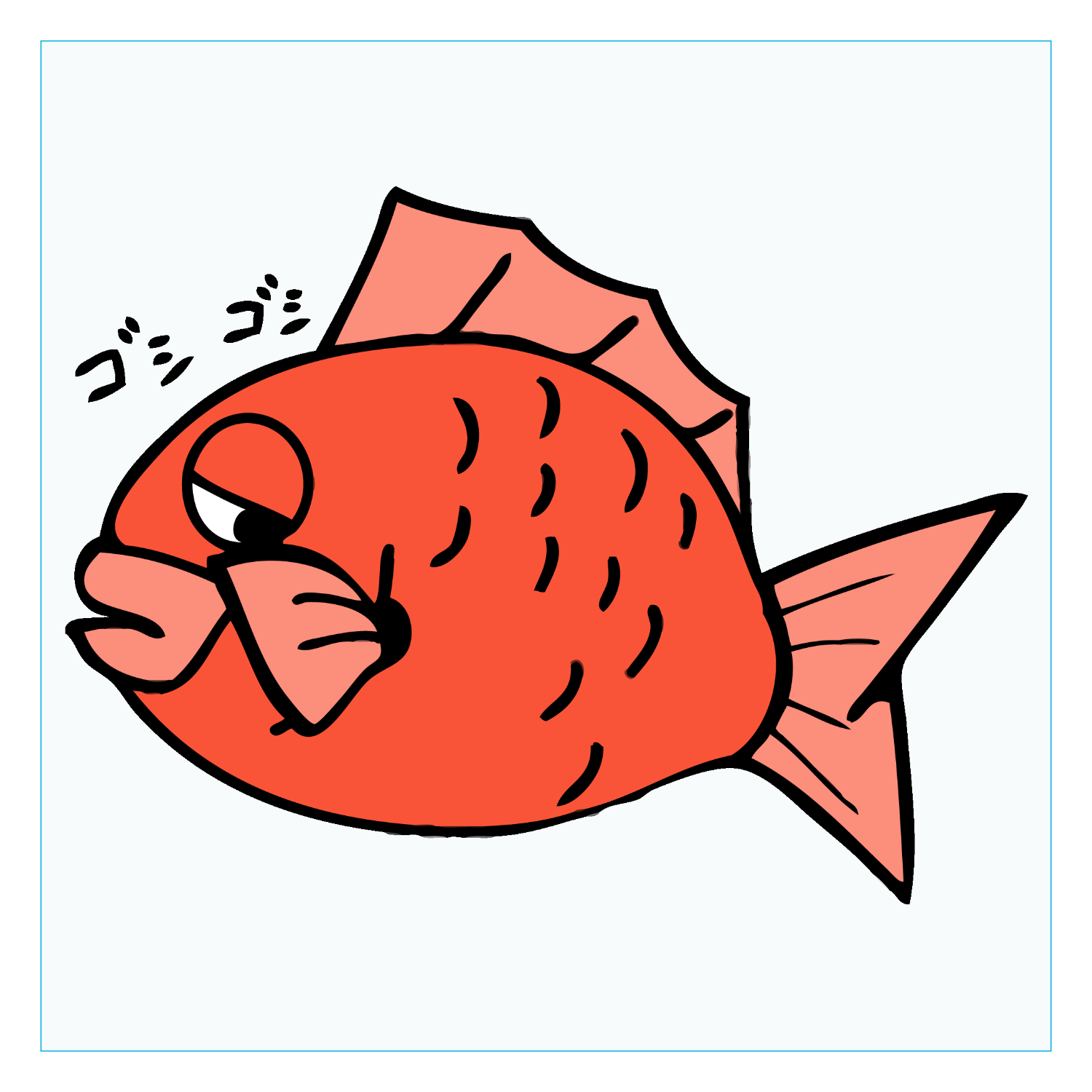 眠鯛(ねむたい) ダイカットアクリルキーホルダー(6×6cm)