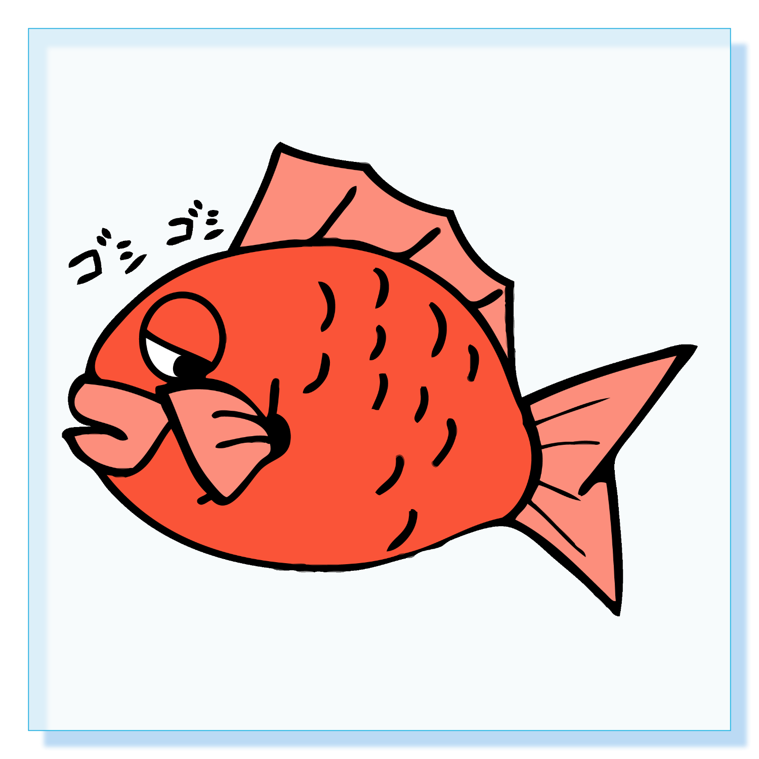 眠鯛(ねむたい) アクリルブロック (100 x 100mm)