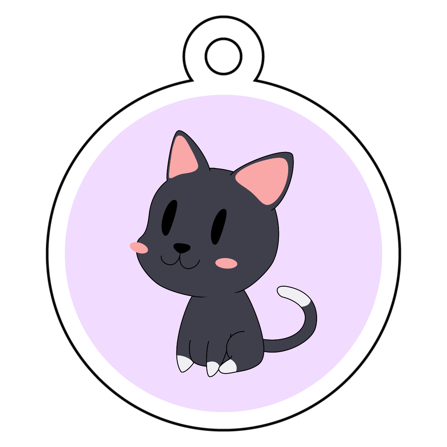 猫キャラクター アクリルキーホルダー 約4cm ねこさんアクリルキーホルダー(両面印刷) 丸型 (4cm)の商品購入ページ