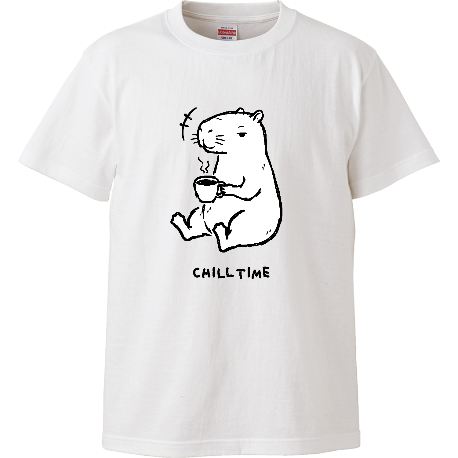 カピバラくん チルタイム BKハイクオリティーTシャツ1