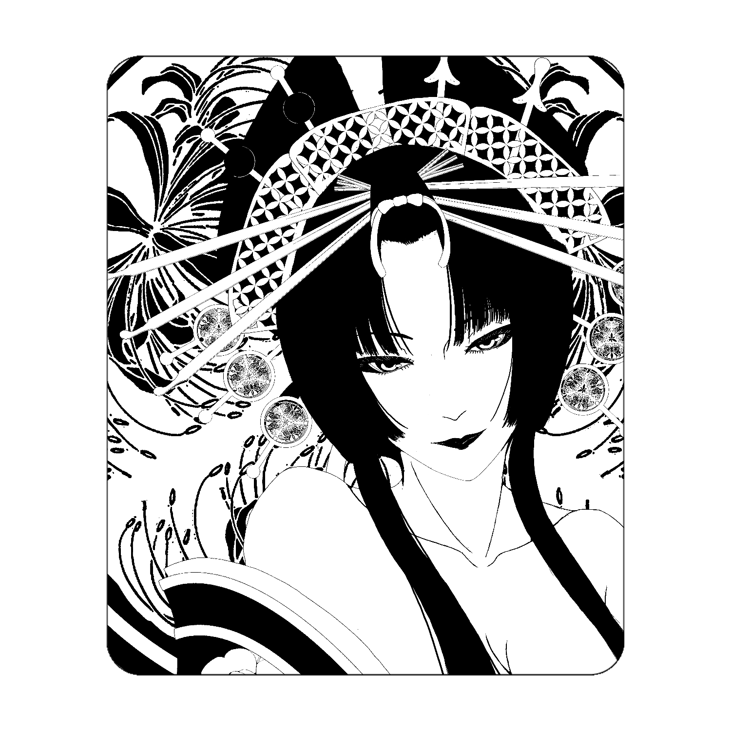 花魁 線画アクリルカード W72×H86の商品購入ページ｜クリエイターの