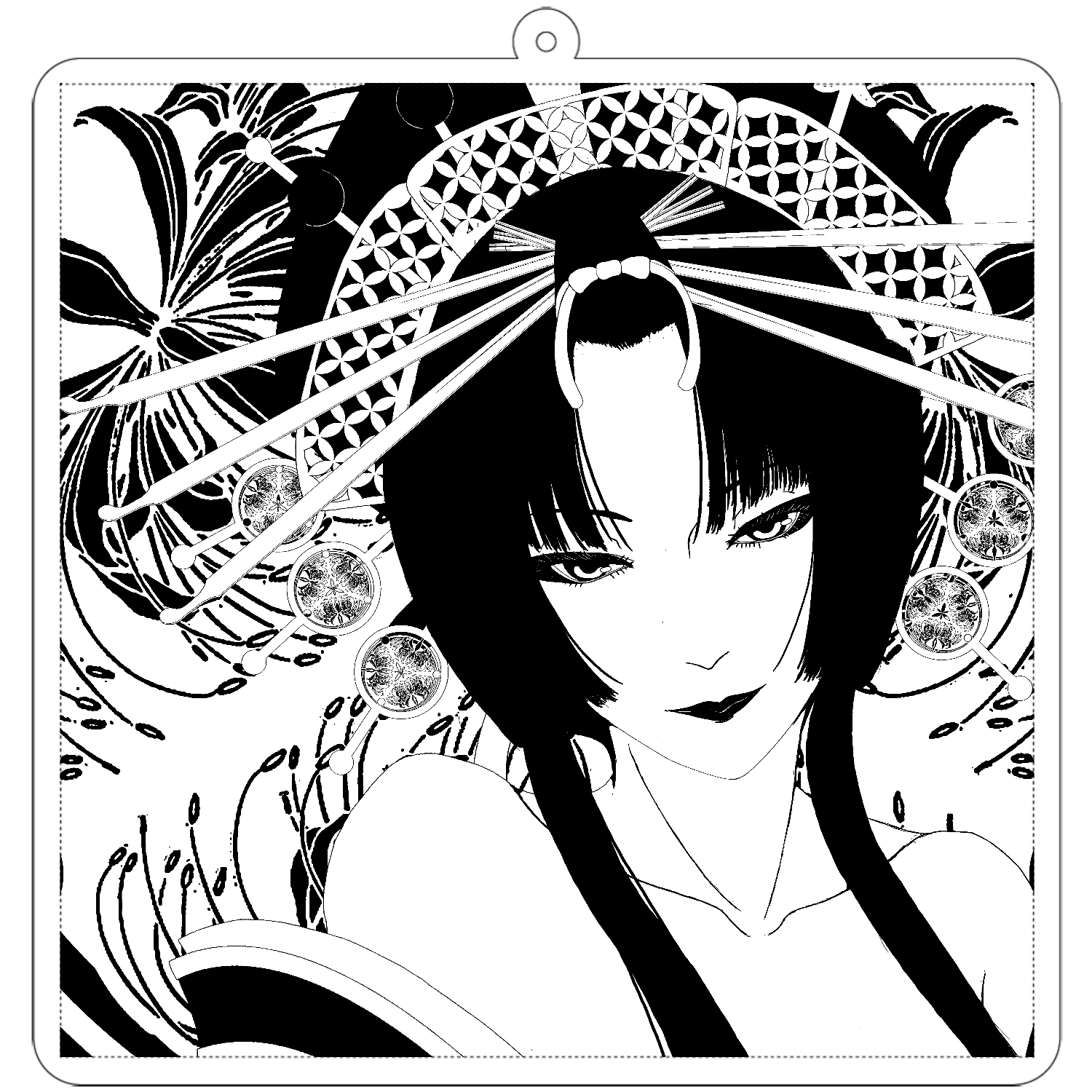 花魁 線画アクリルカード W72×H86の商品購入ページ｜クリエイターの