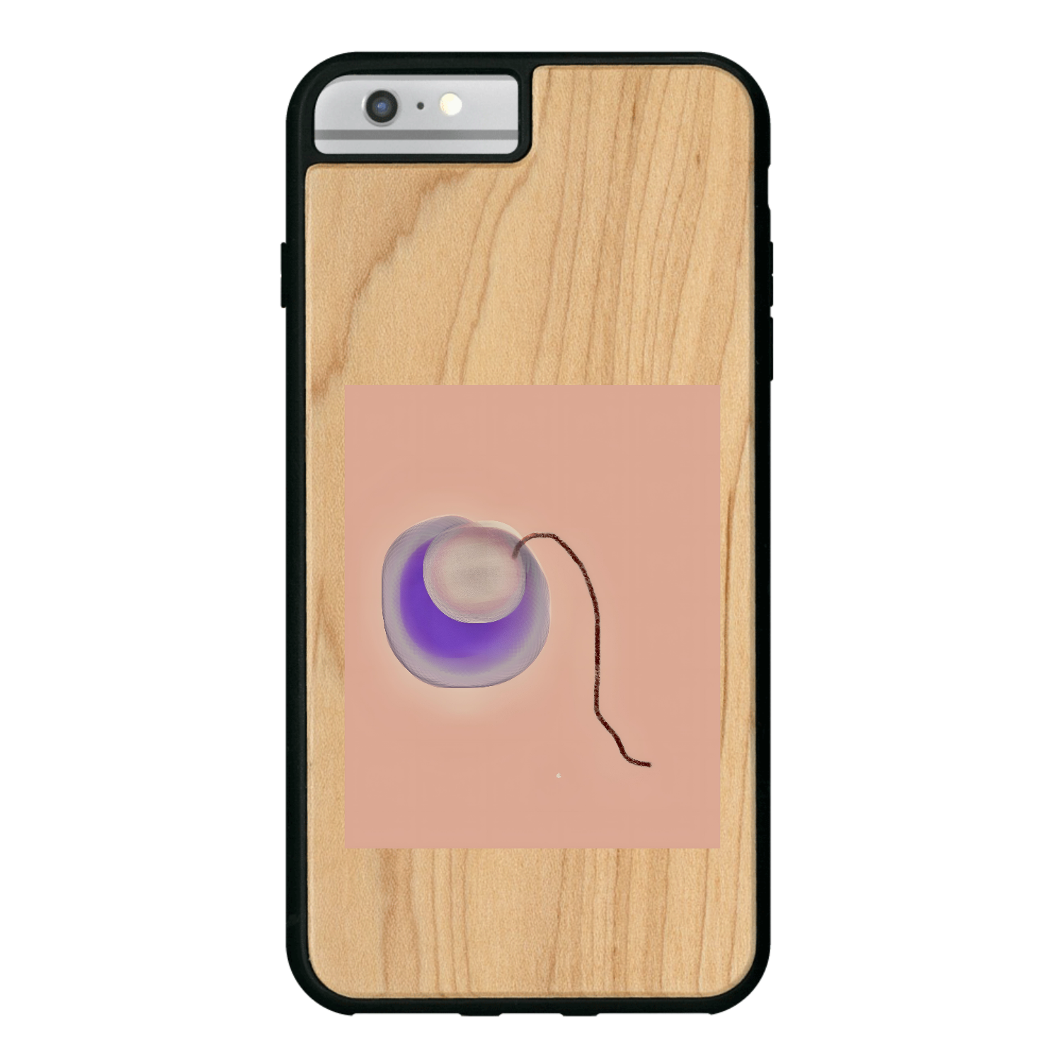 たましいちゃん.iPhone6/6S Plus ウッドケース1