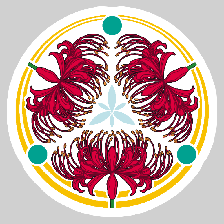 彼岸花の家紋 透ダイカットアクリルヘアゴムの商品購入ページ