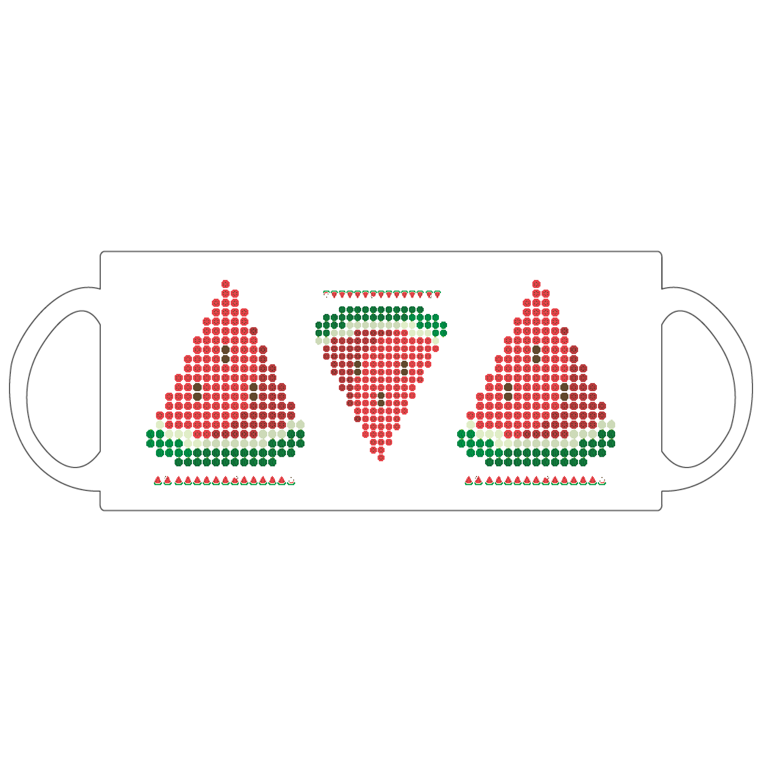 スイカでスイカのドット絵定番マグカップ1