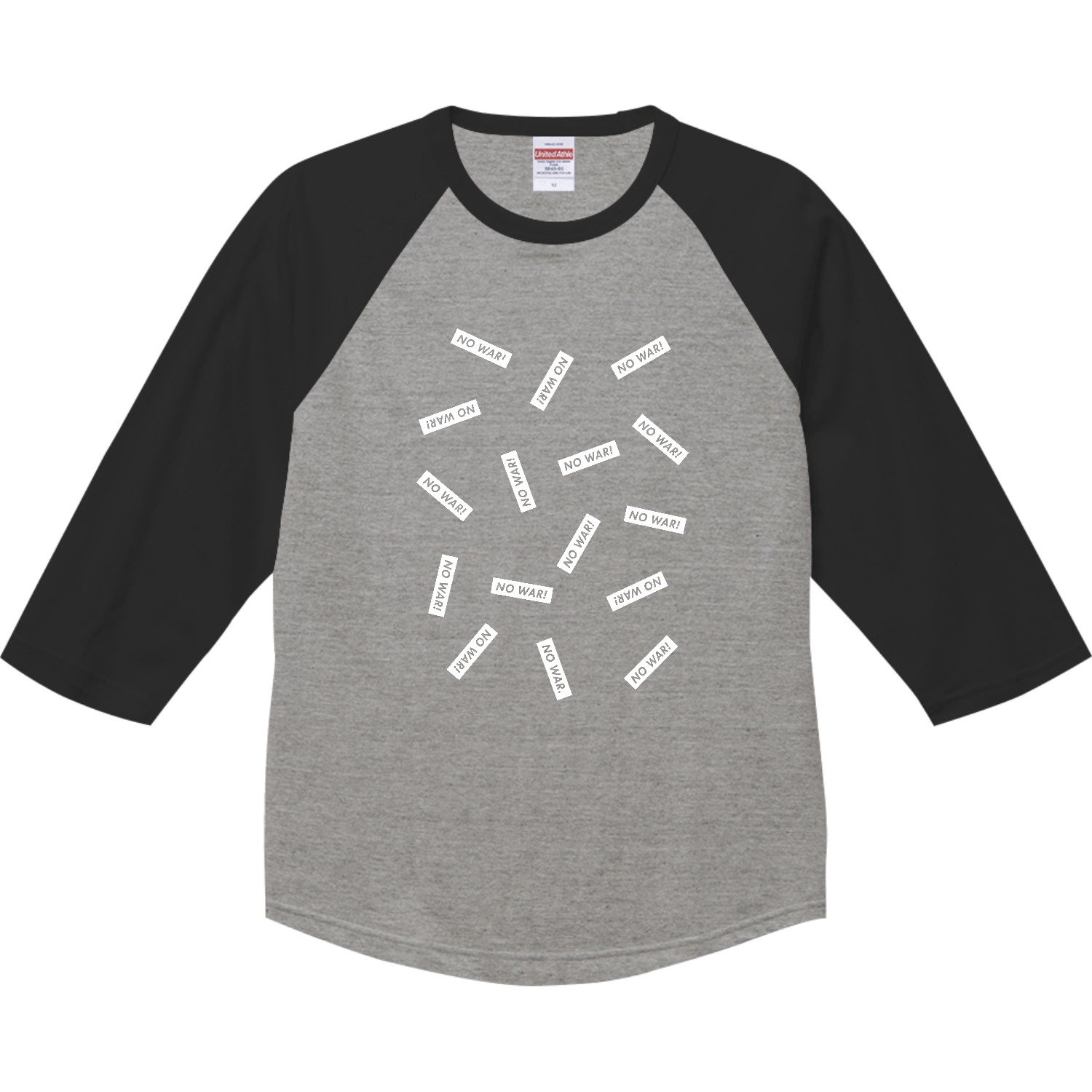 反戦 NO WAR! 7 ラグランTシャツ（七分袖）