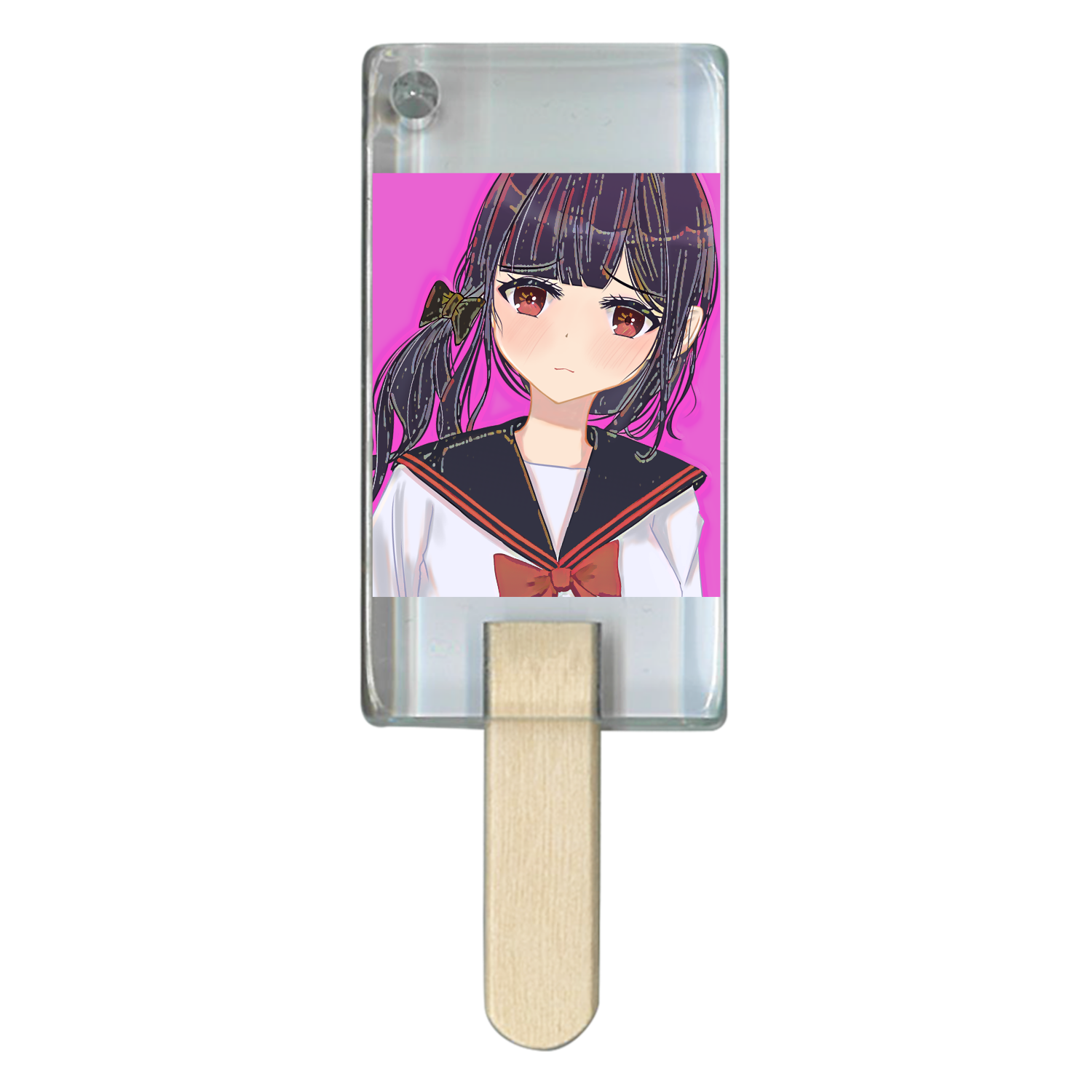 ミステリー研究部の女の子の絵 アイス型アクリルチャーム