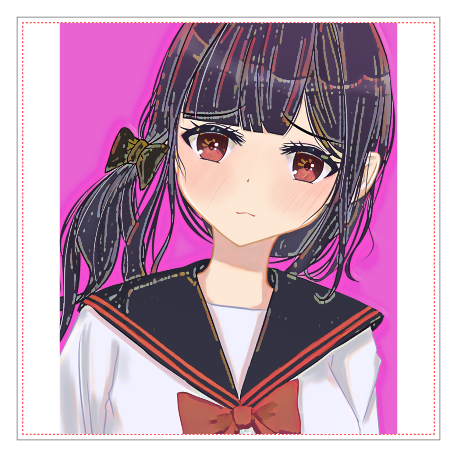 ミステリー研究部の女の子の絵アクリルブロック1