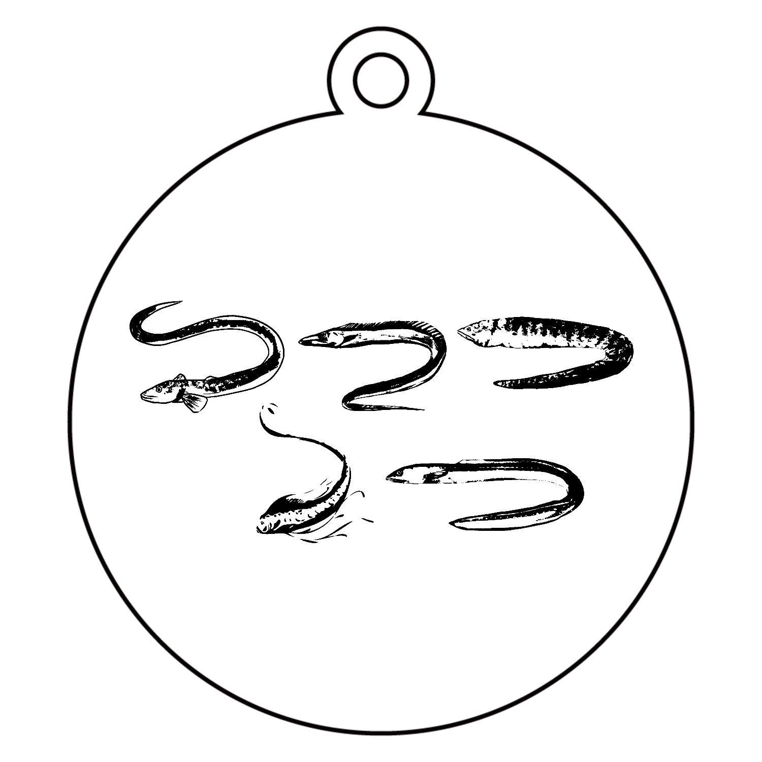 ヒョロナガイ魚シリーズ アクリルキーホルダー　丸型 (6cm)