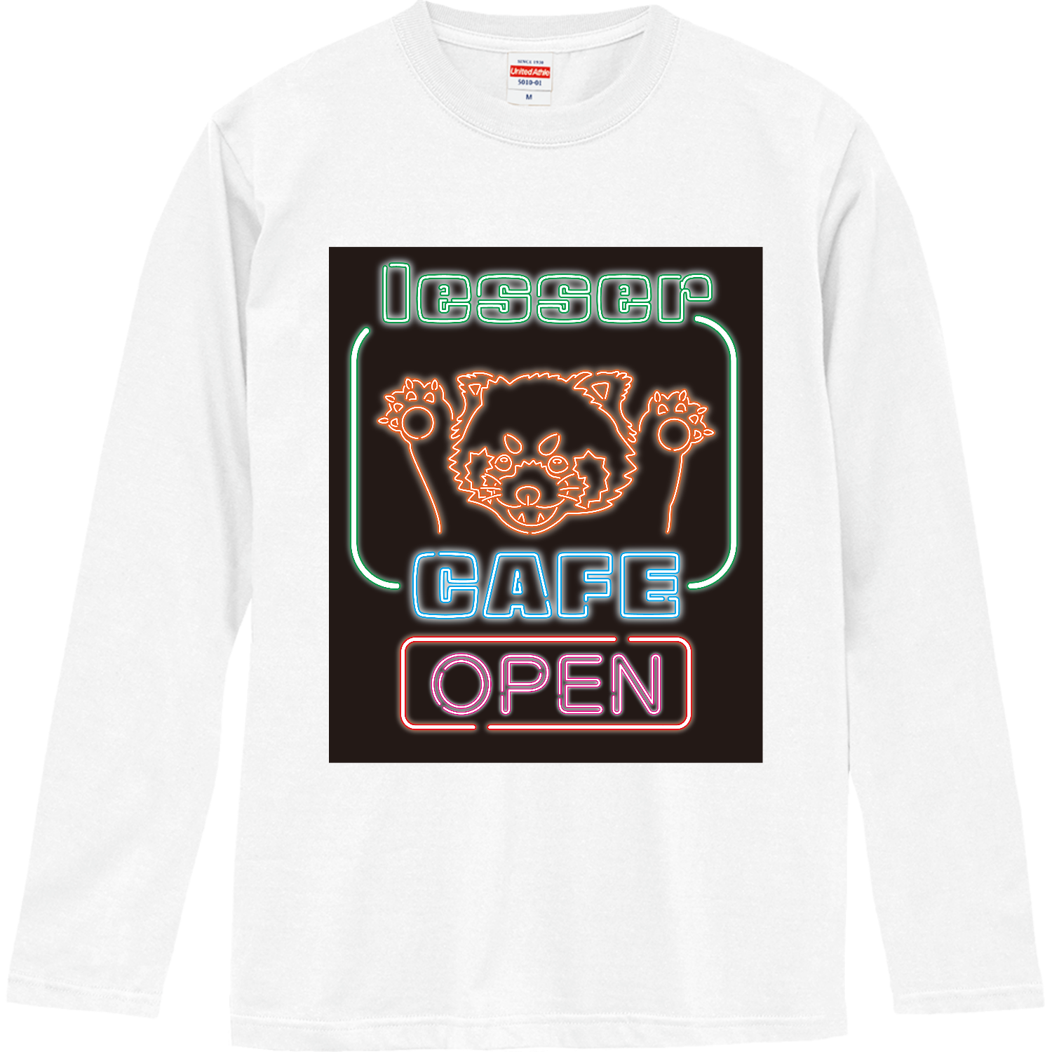 lesser CAFE / レッサーカフェネオンサイン ロングスリーブTシャツ