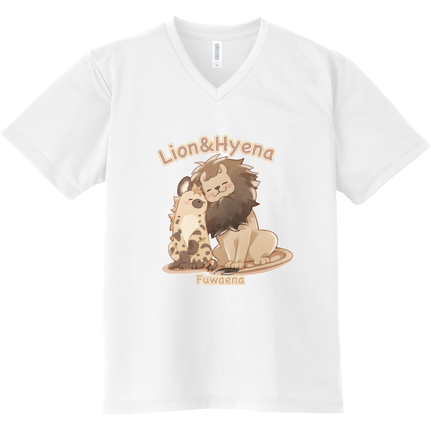 ライオンとハイエナ ドライVネックTシャツ