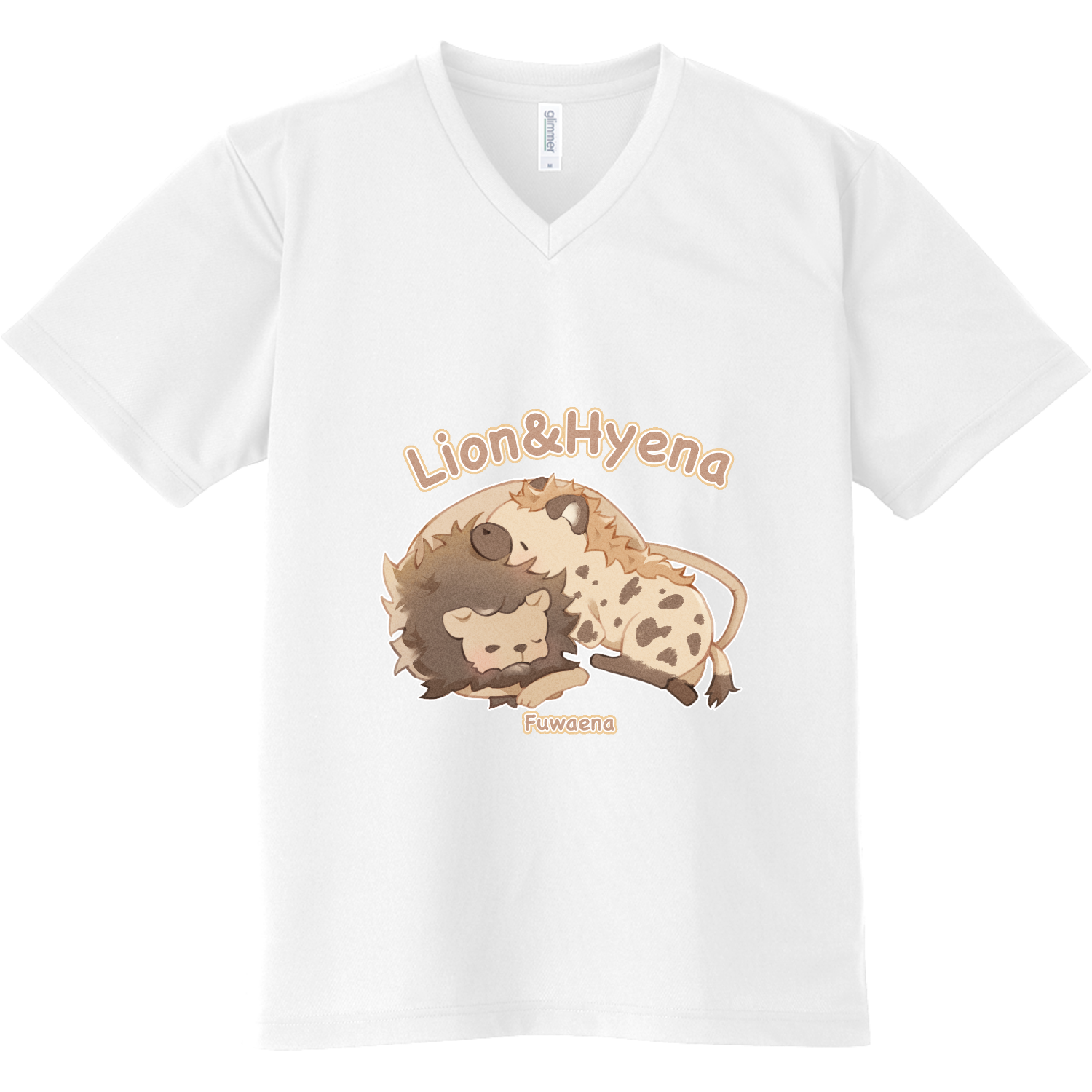 ライオンとハイエナ ドライVネックTシャツ