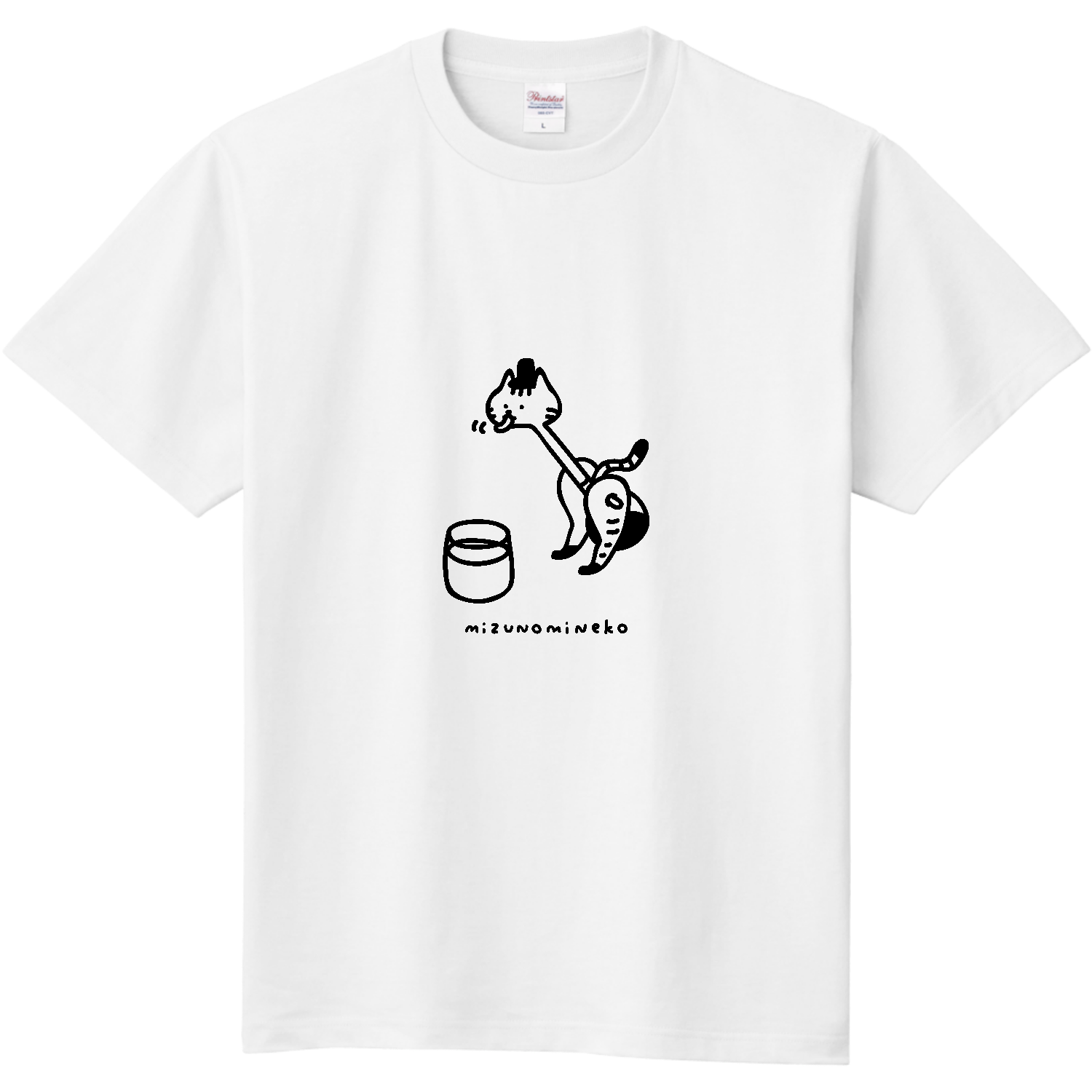 水飲みネコ 定番Ｔシャツ