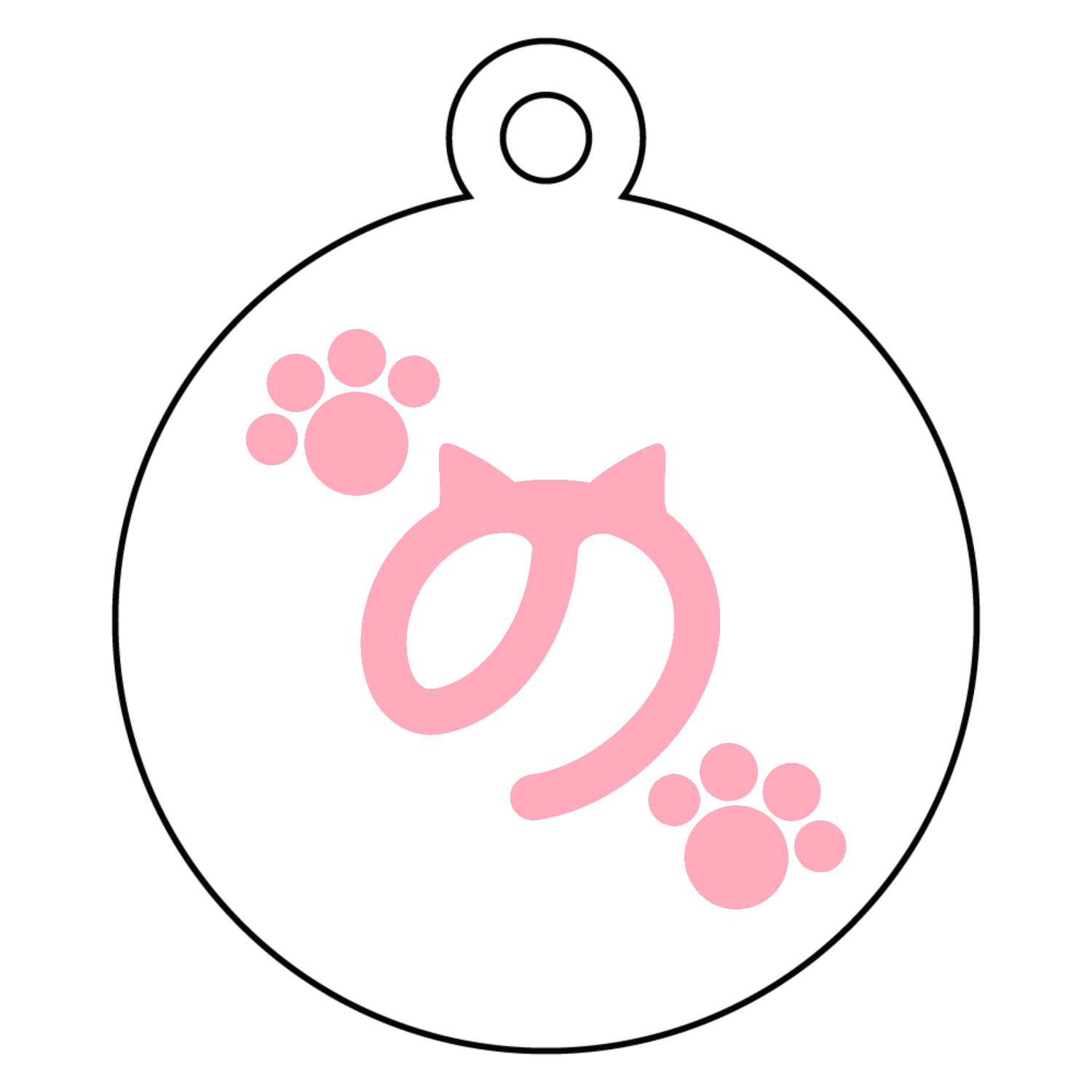ののすけ ピンク アクリルキーホルダー(両面印刷)　丸型 (4cm)