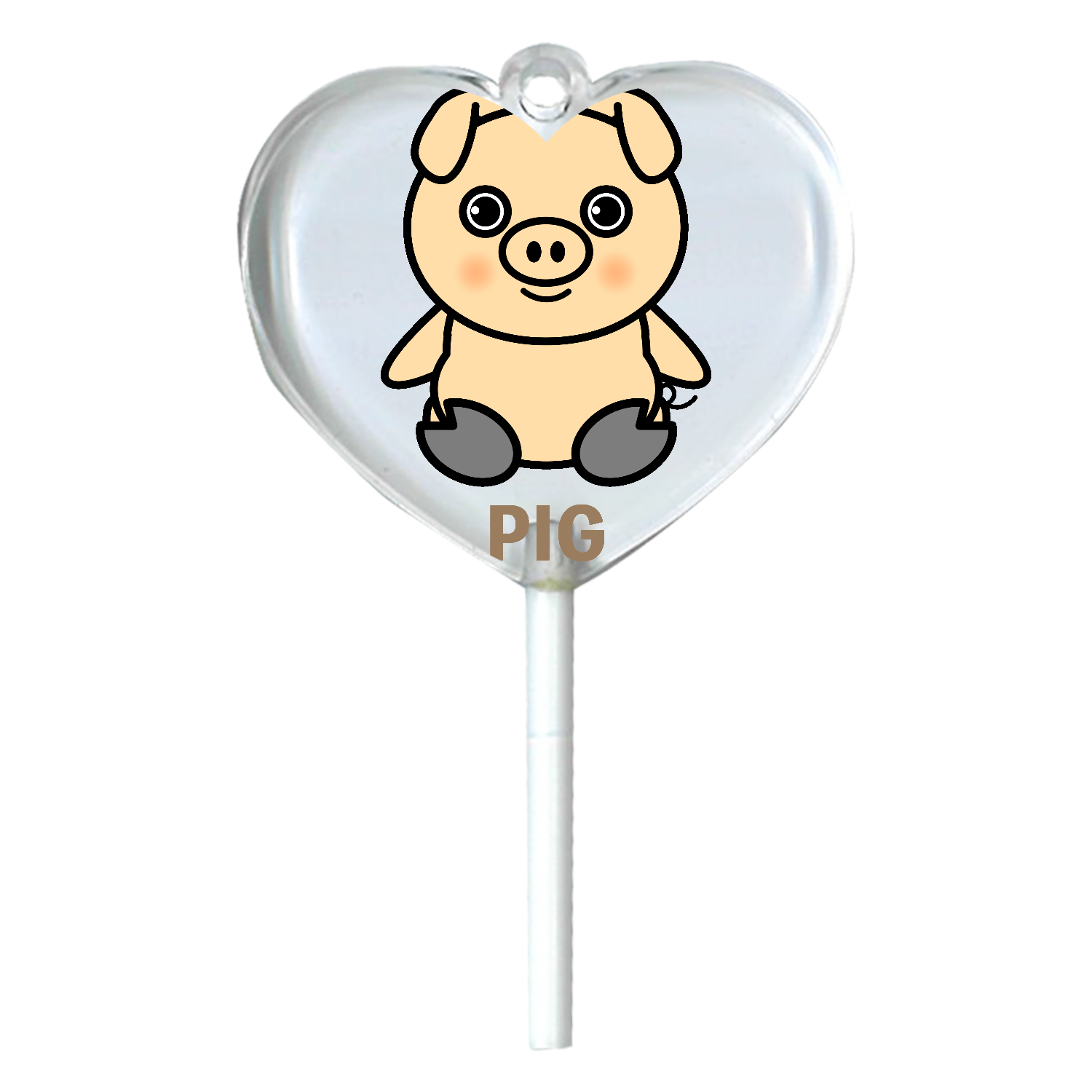 ザ・pig! 可愛い豚さんのデザイン ハートキャンディアクリルチャーム