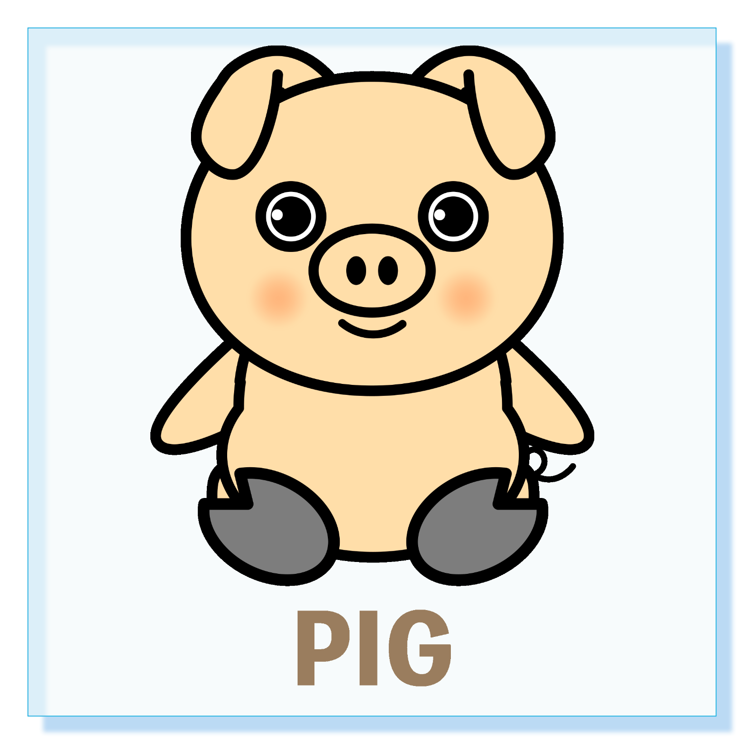 ザ・pig! 可愛い豚さんのデザイン アクリルブロック (100 x 100mm)