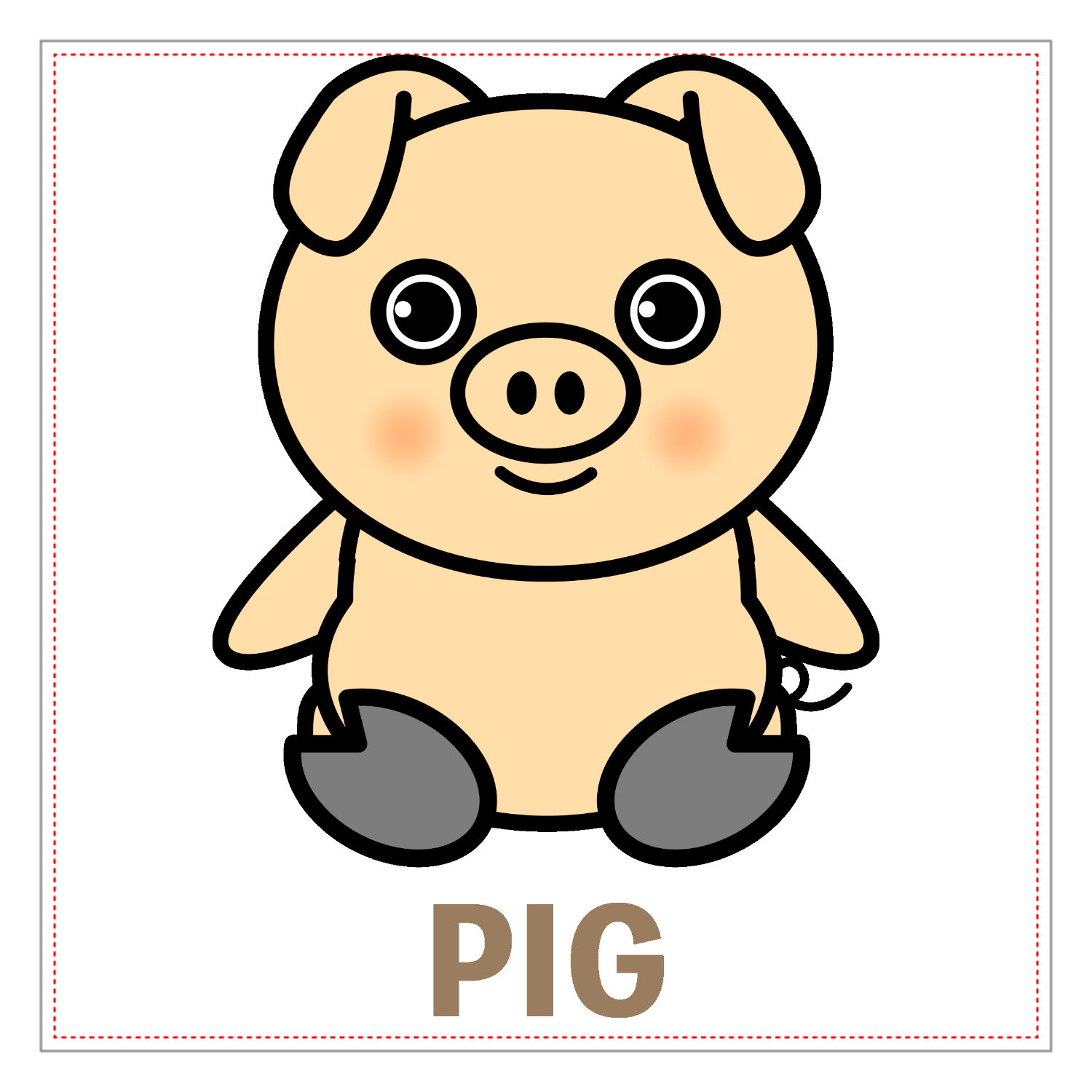 ザ・pig! 可愛い豚さんのデザインアクリルブロック1