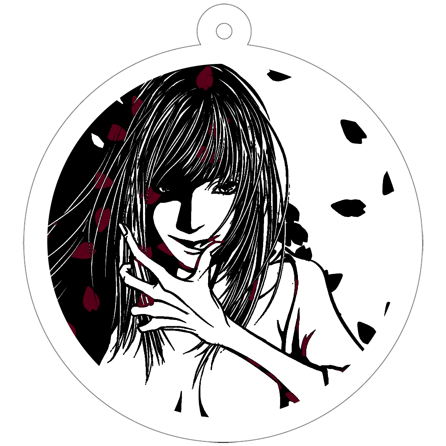影桜 50×50mm アクリルキーホルダー(丸型)