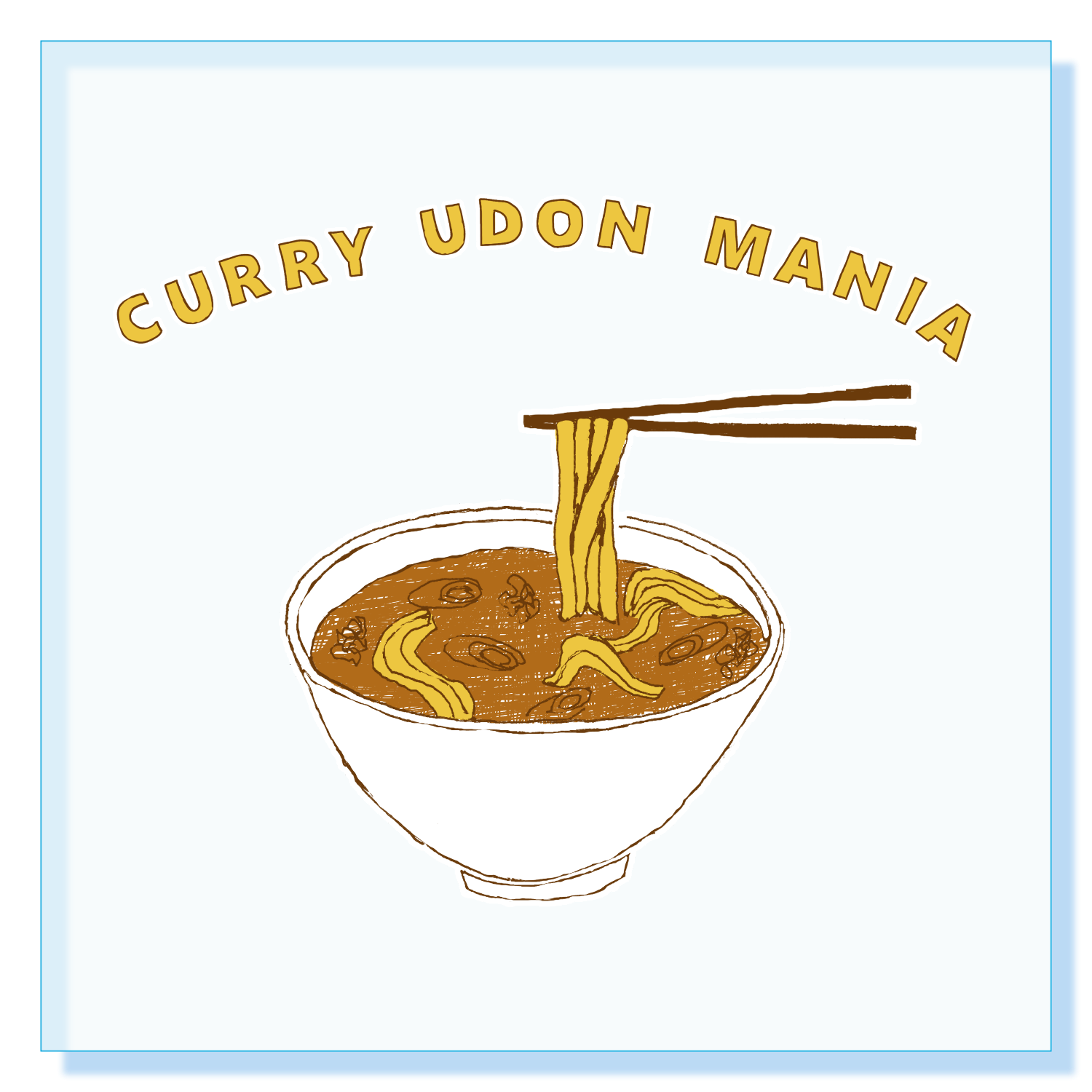 カレーうどんマニア＜英語バージョン＞ アクリルブロック (100 x 100mm)
