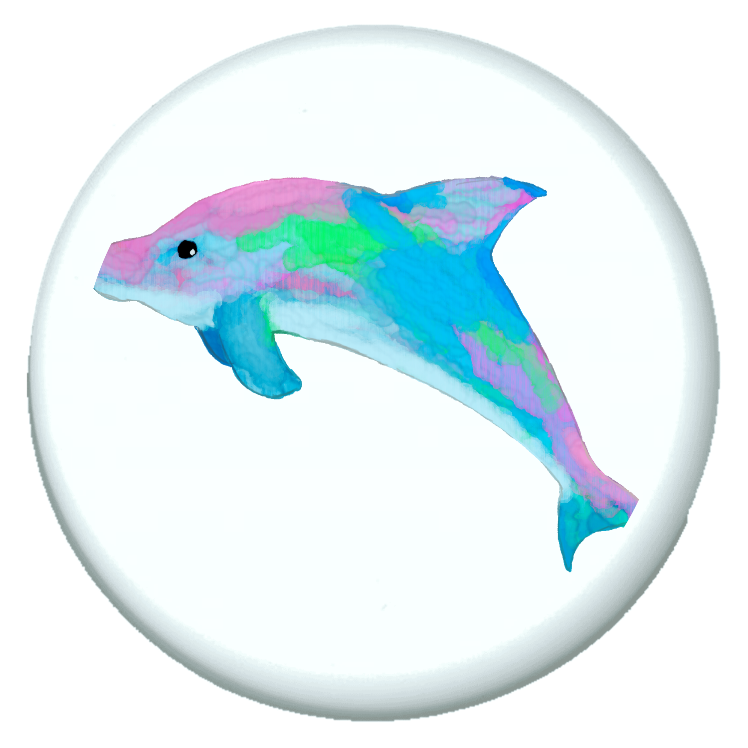 手書き水彩のイルカイラスト プチ缶ソフト