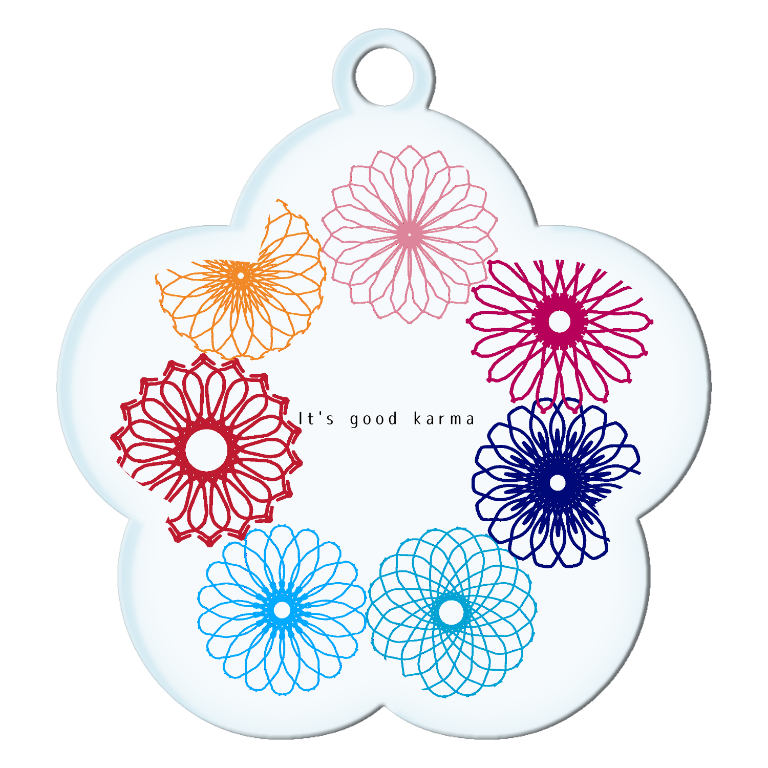 グッドカルマサークルフラワー アクリルキーホルダー花形 (6cm)