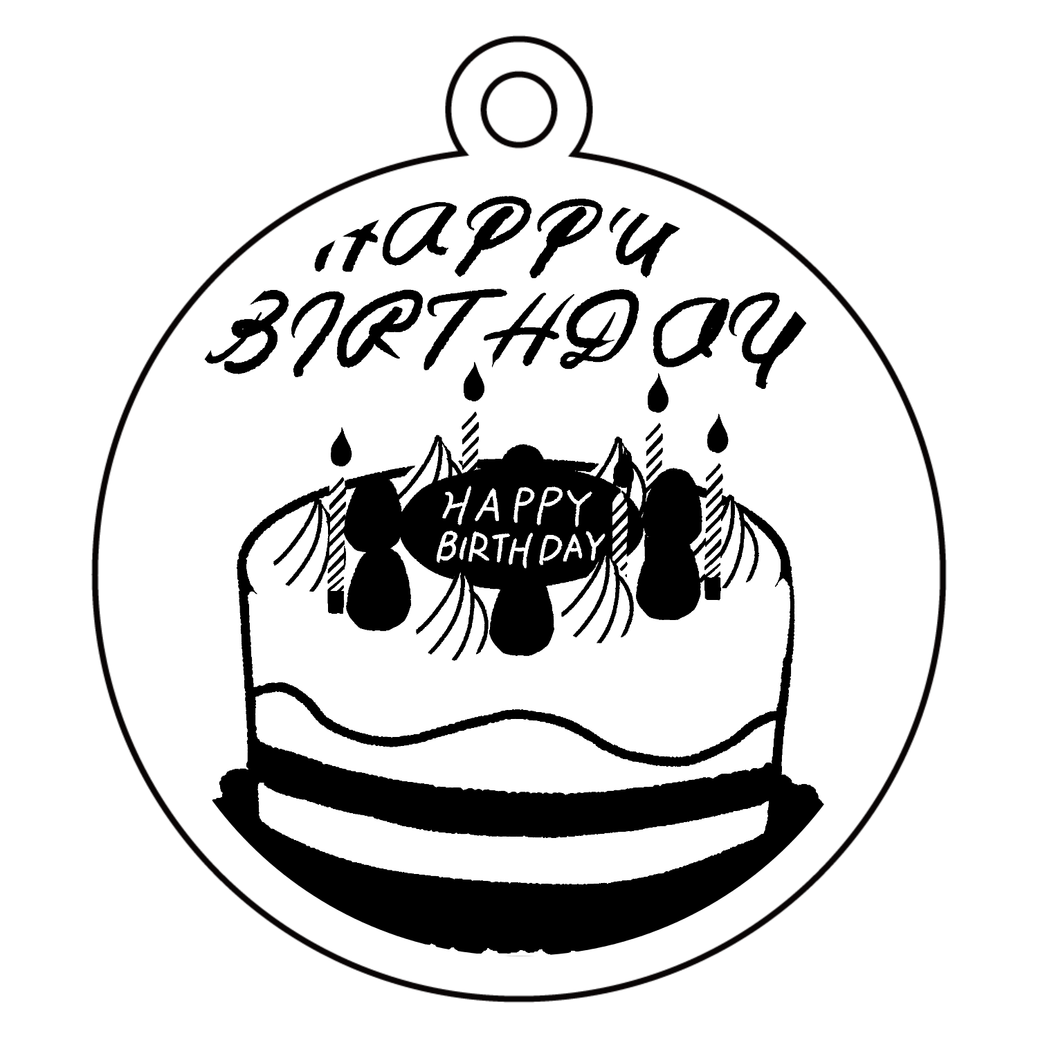 ハッピーバースデー！お誕生日おめでとう！ アクリルキーホルダー　丸型 (6cm)