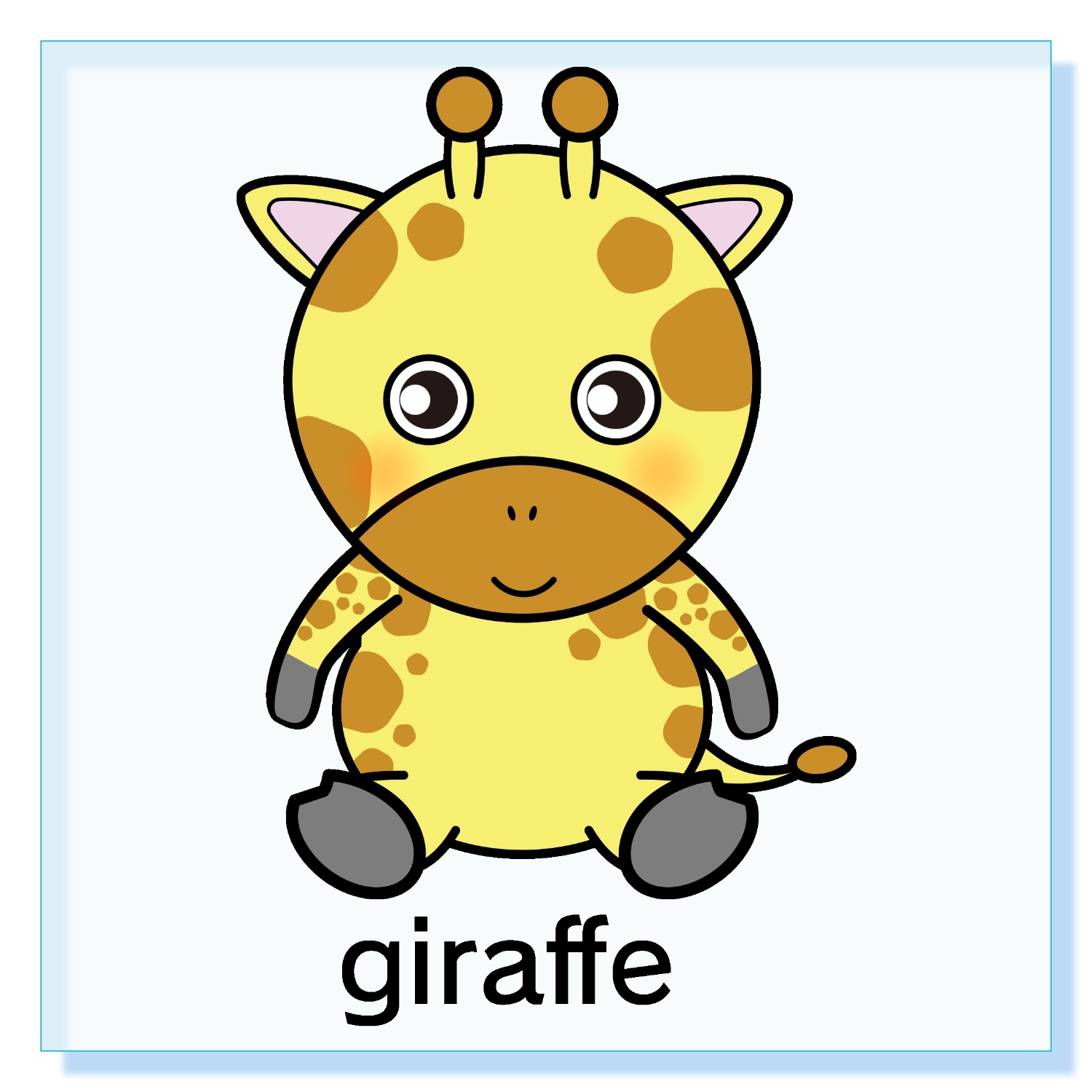 可愛いキリンちゃん アクリルブロック (100 x 100mm)