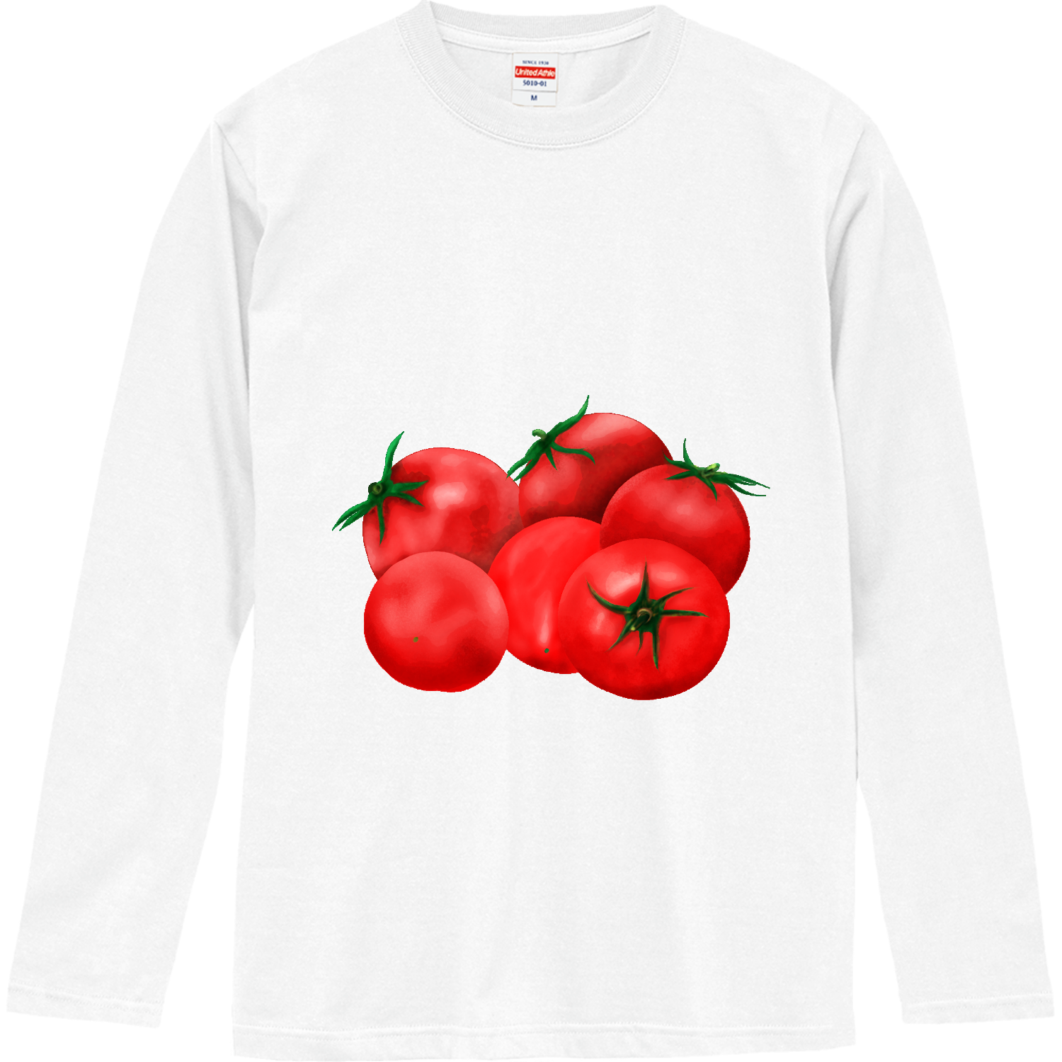 手書きのトマトのイラストロングスリーブTシャツの商品購入ページ
