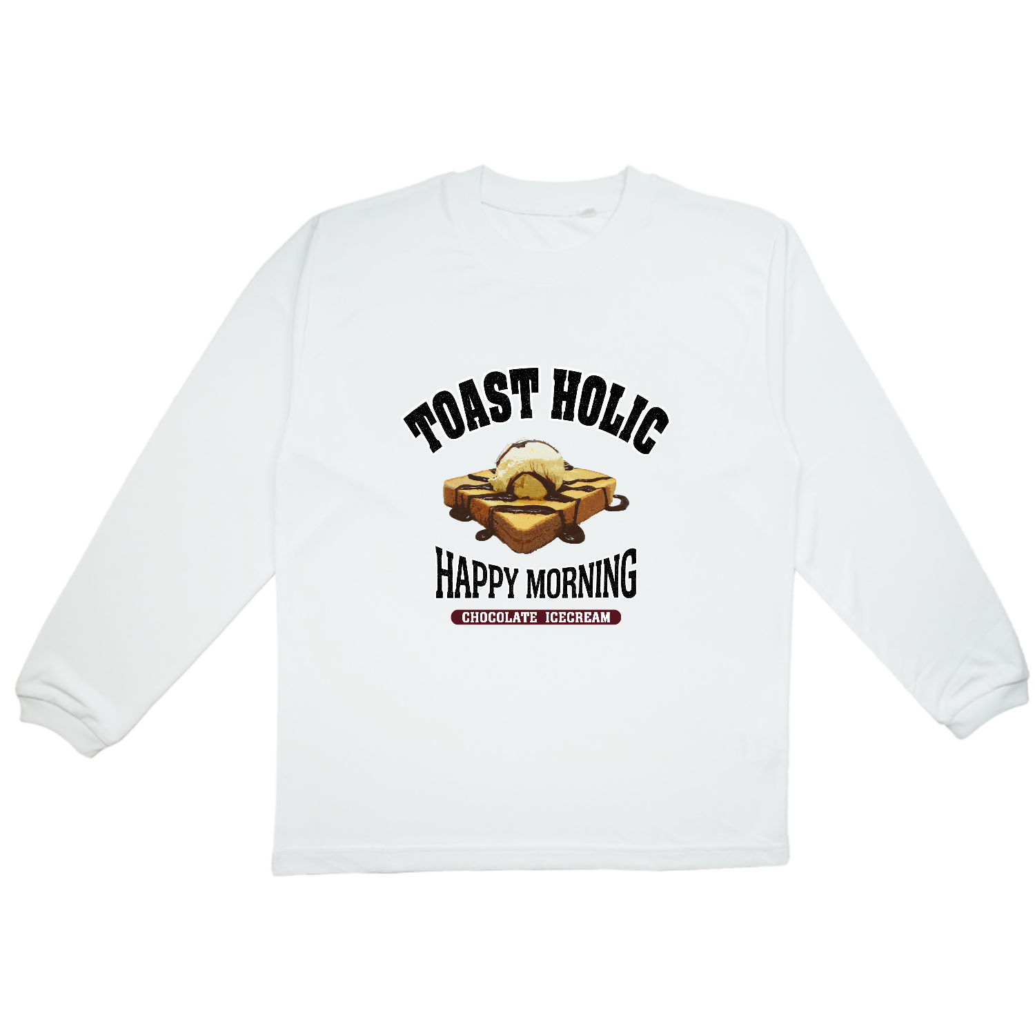 チョコアイストースト（アレンジトースト 風） プリンタブルドライ長袖Ｔシャツ