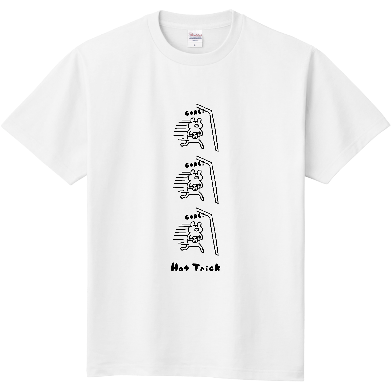 サッカー　・キーパーのハットトリック 定番Ｔシャツ