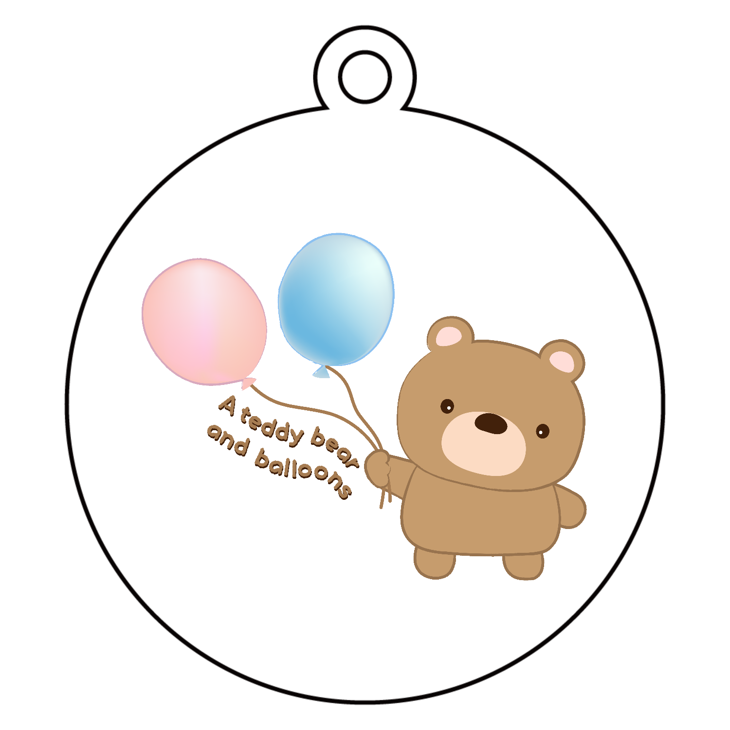 ぬいぐるみくまさんと風船（A teddy bear and balloons） パネル