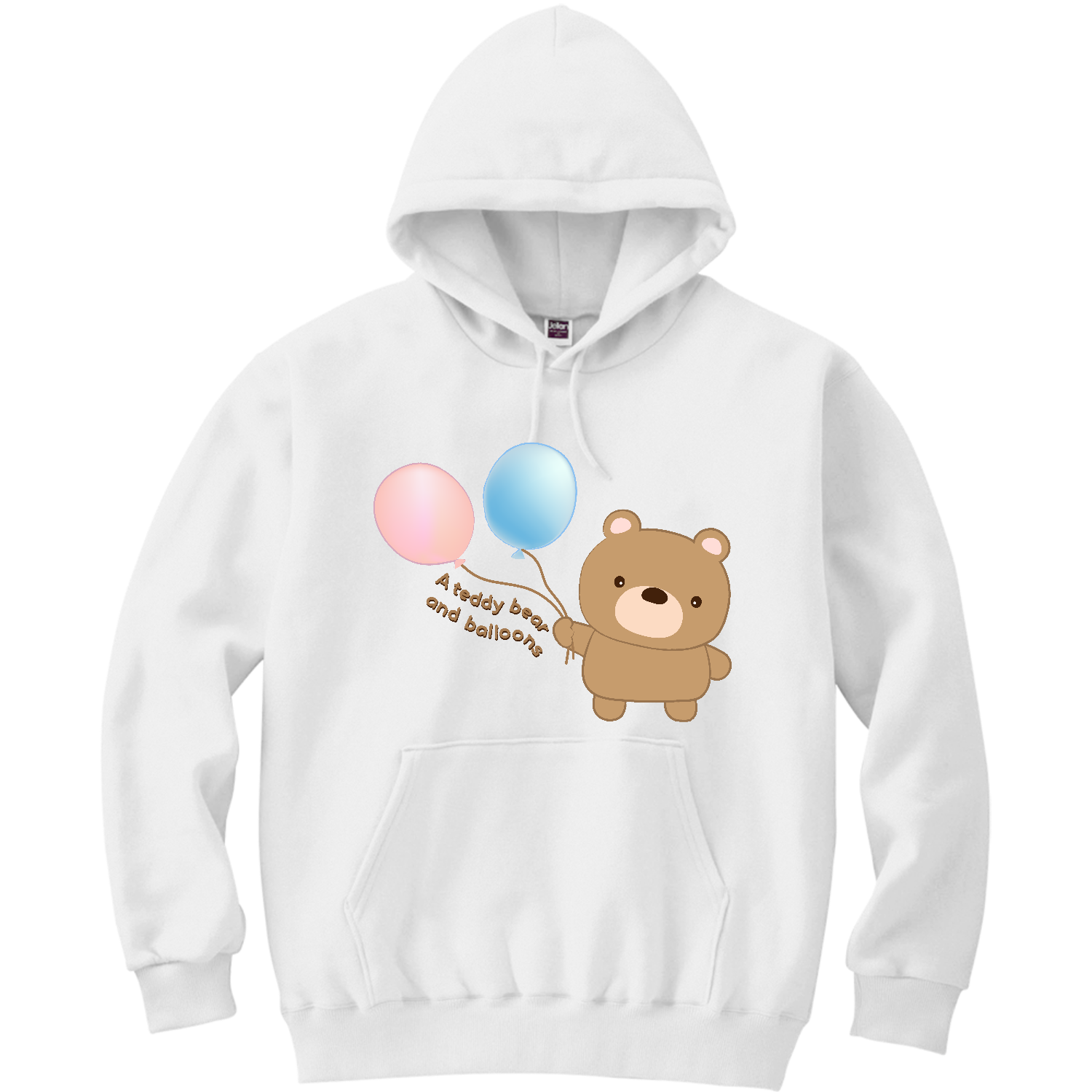 くまさんと風船　テディベア　くまのぬいぐるみ　ぬいぐるみ　teddy bear ぬいぐるみくまさんと風船（A teddy bear and balloons） パーカー