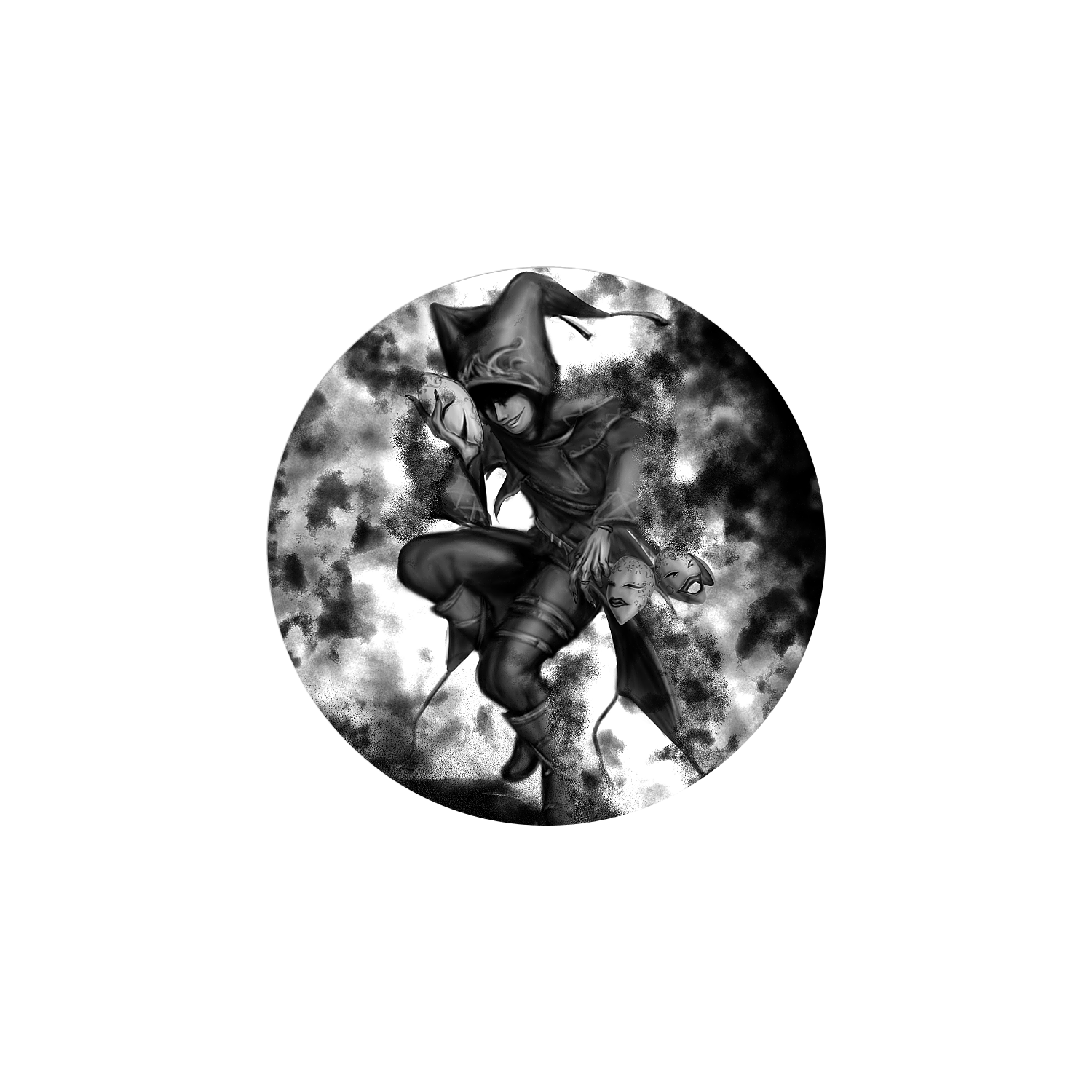 道化師 ホワイトフレークシール（円型16枚）160×160mm