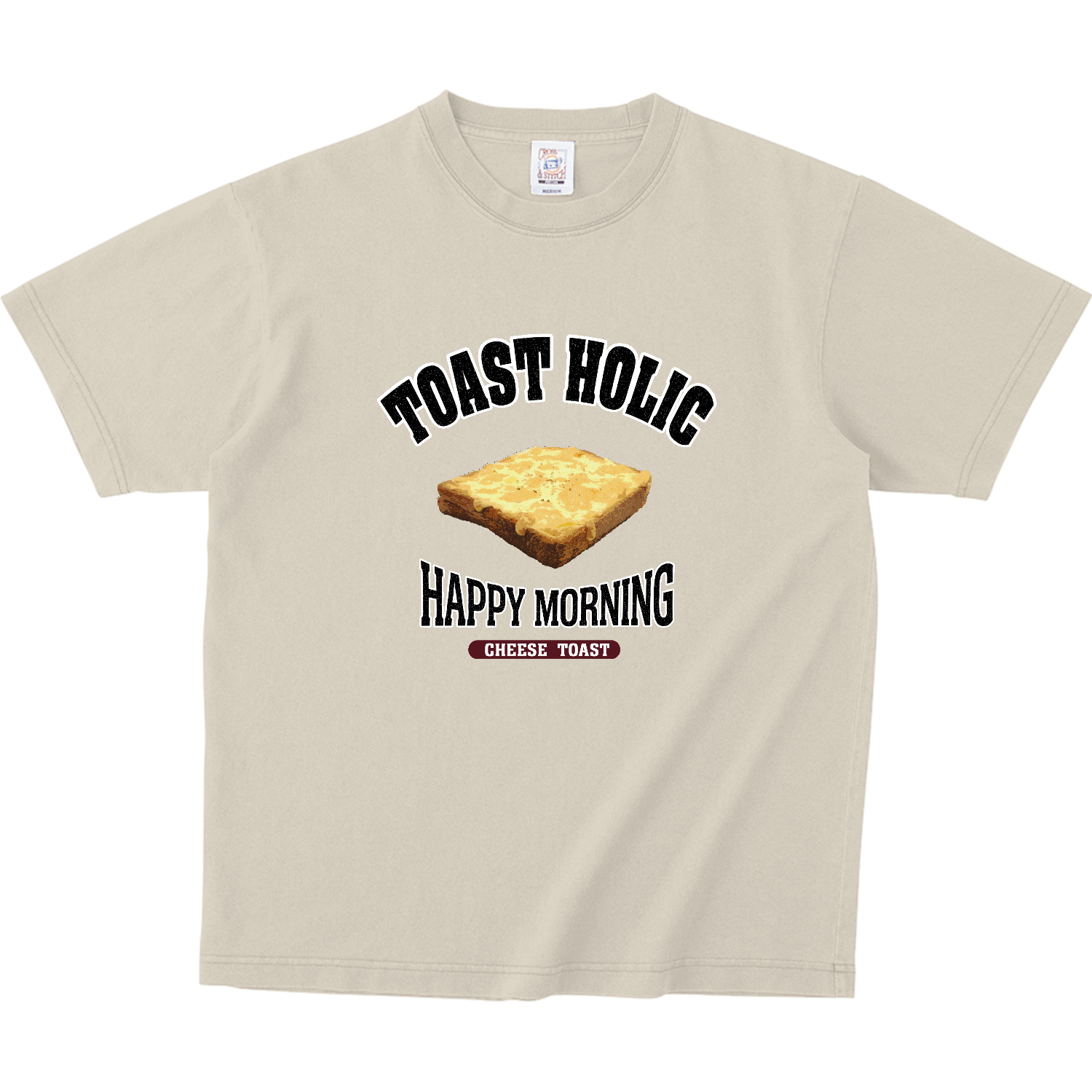 チーズトースト（アレンジトースト 風） ピグメントＴシャツ
