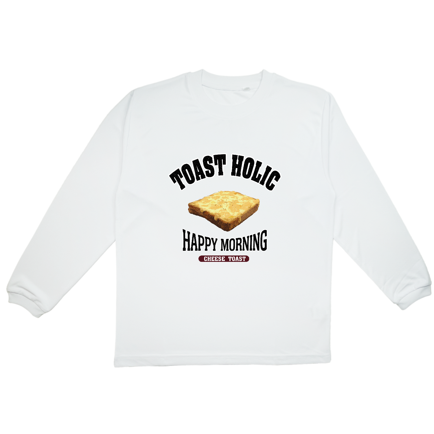 チーズトースト（アレンジトースト 風） プリンタブルドライ長袖Ｔシャツ