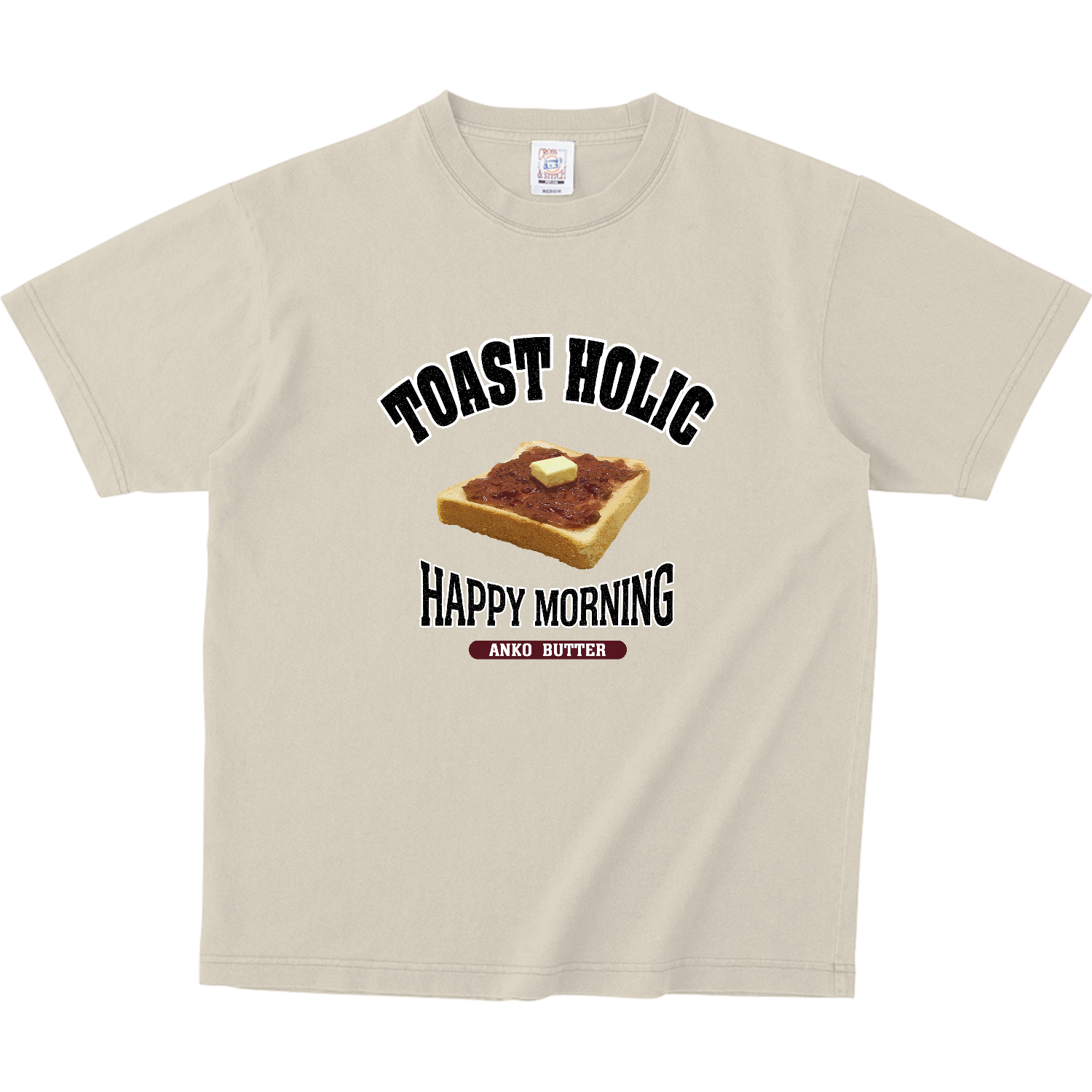 あんこバタートースト（アレンジトースト 風） ピグメントＴシャツ