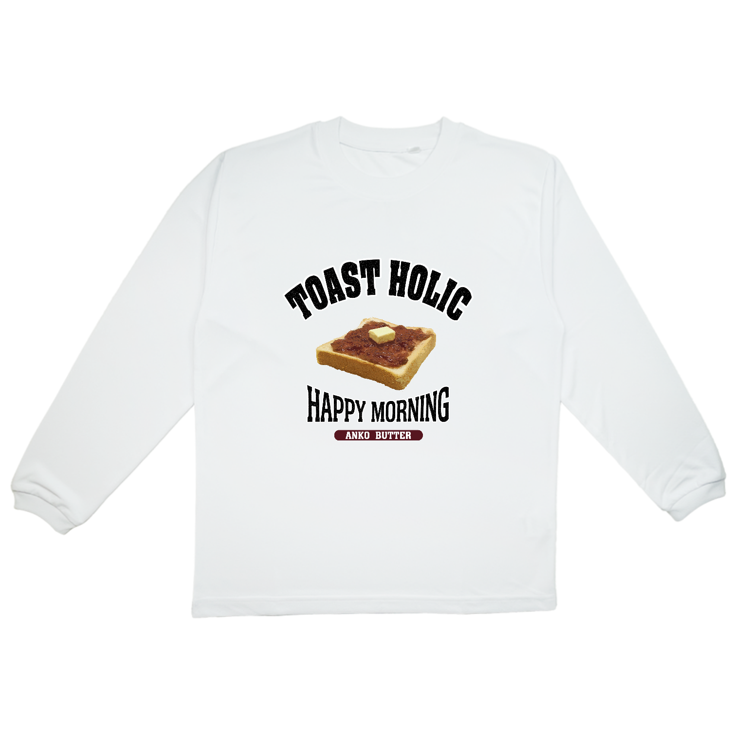 あんこバタートースト（アレンジトースト 風） プリンタブルドライ長袖Ｔシャツ