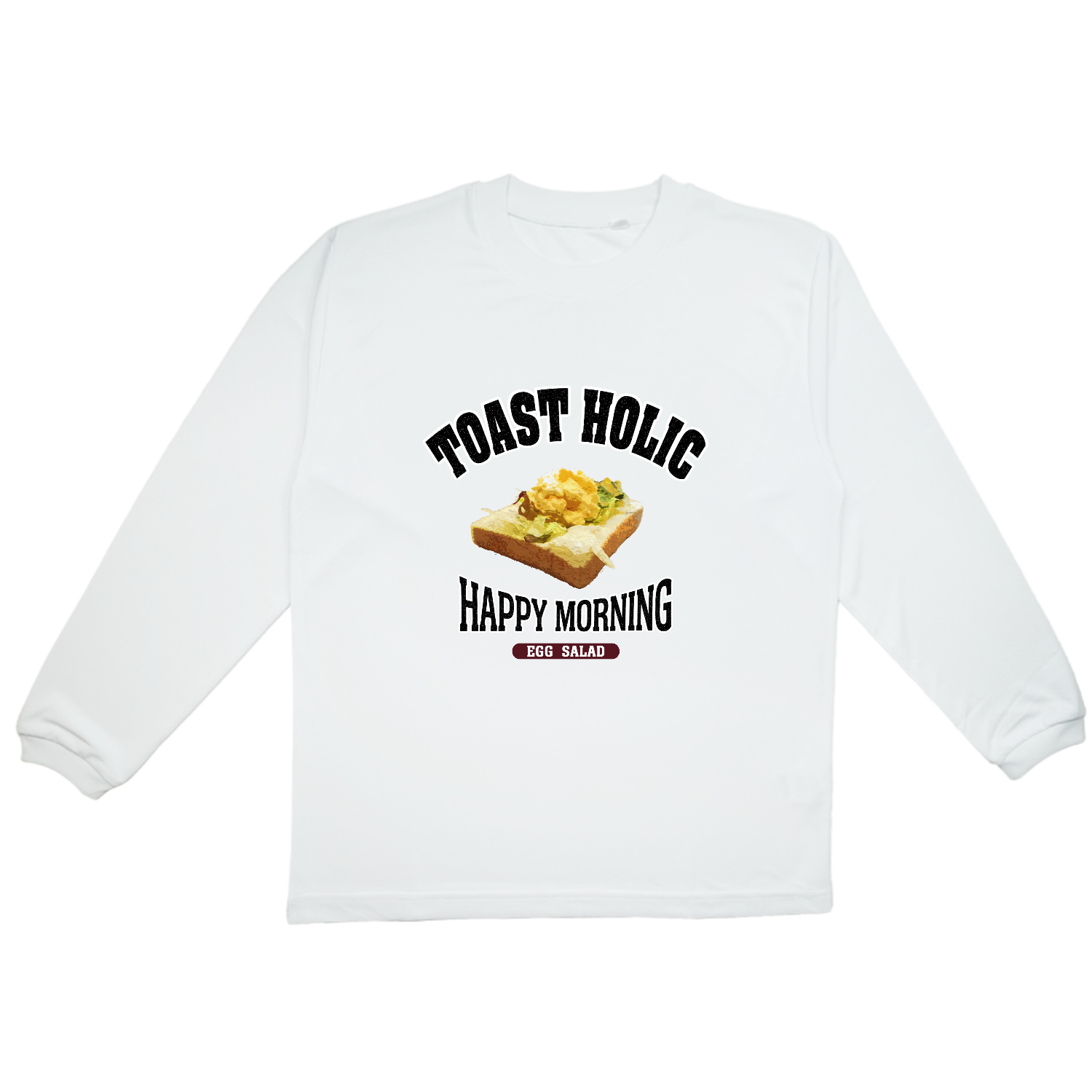 たまごサラダトースト（アレンジトースト 風） プリンタブルドライ長袖Ｔシャツ