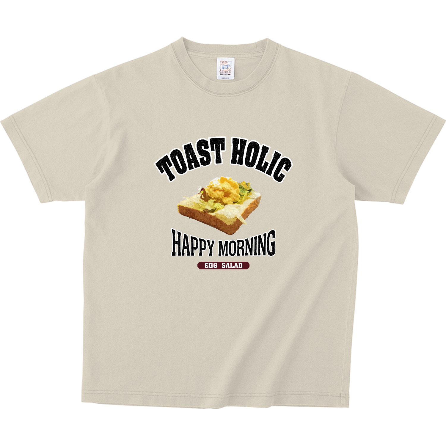 たまごサラダトースト（アレンジトースト 風） ピグメントＴシャツ