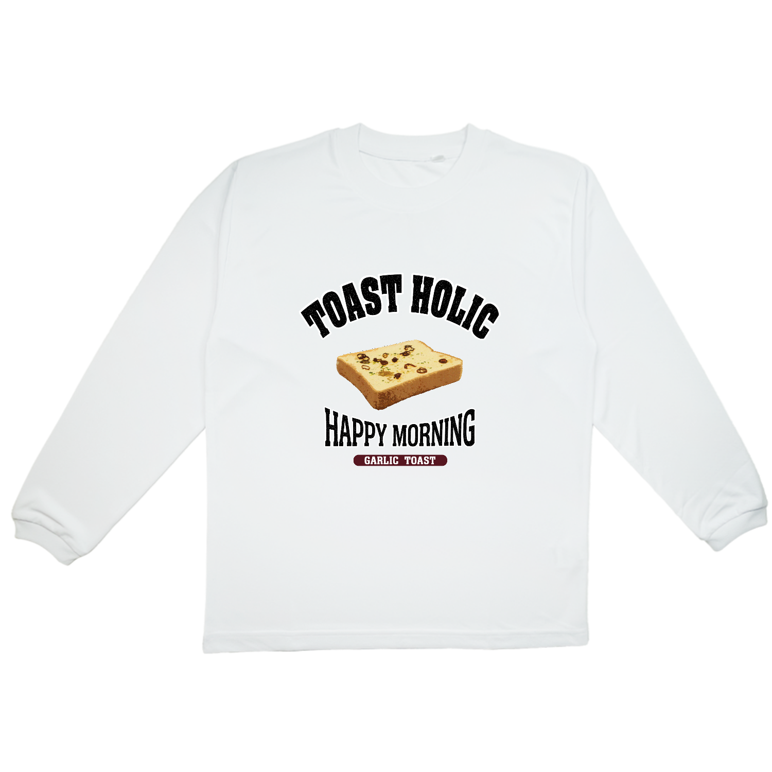 ガーリックトースト（アレンジトースト 風） プリンタブルドライ長袖Ｔシャツ
