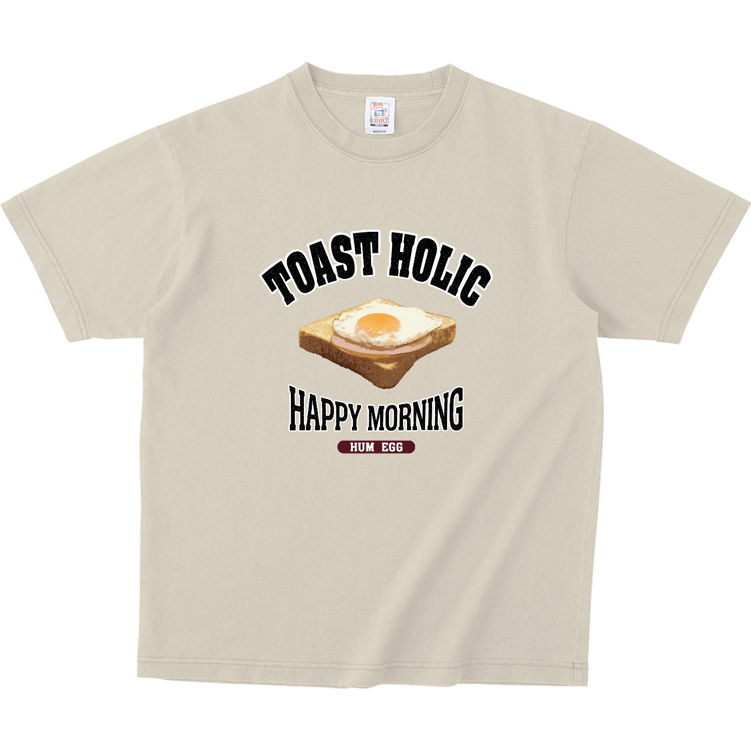 ハムエッグトースト（アレンジトースト 風） ピグメントＴシャツ