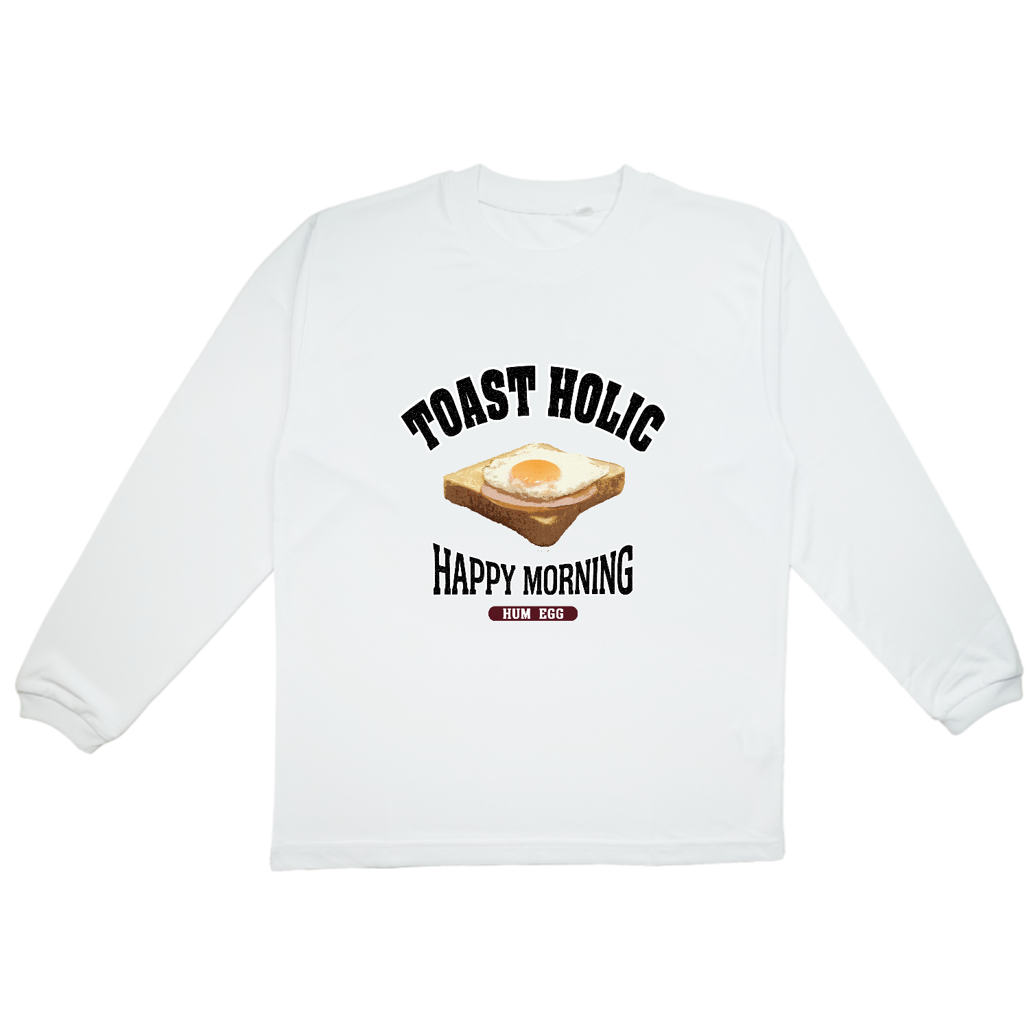 ハムエッグトースト（アレンジトースト 風） プリンタブルドライ長袖Ｔシャツ