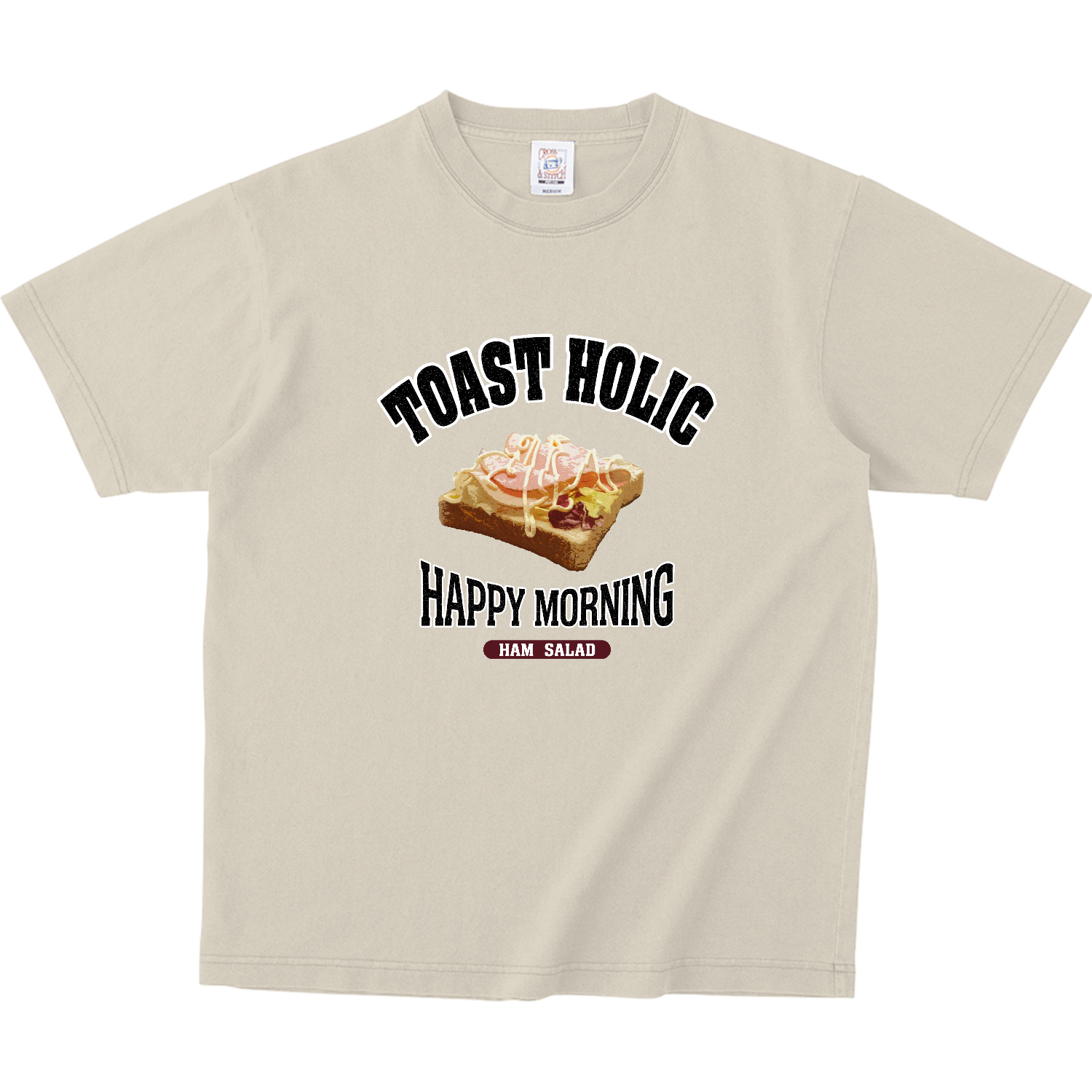 ハムサラダトースト（アレンジトースト 風） ピグメントＴシャツ