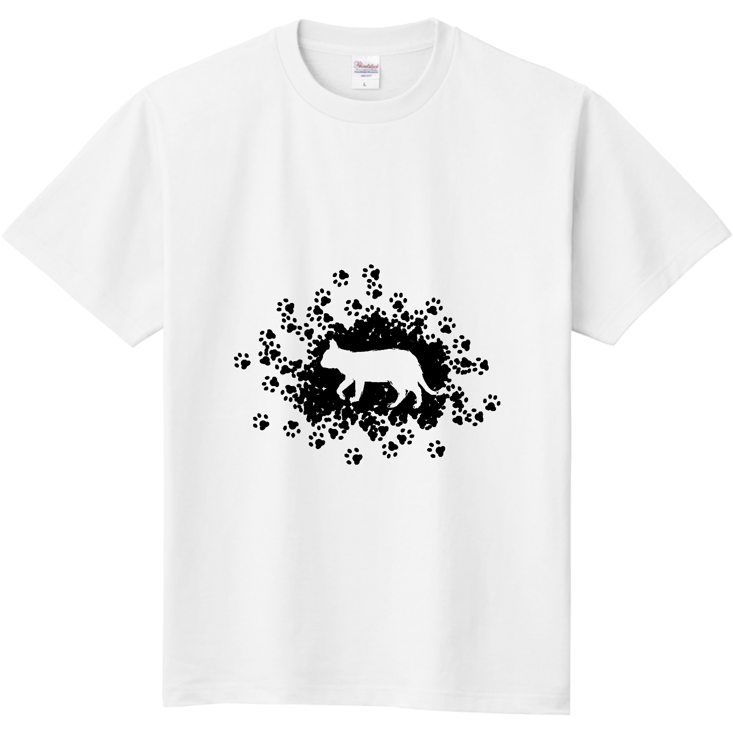 足跡と猫のシルエットマーク 定番Ｔシャツ