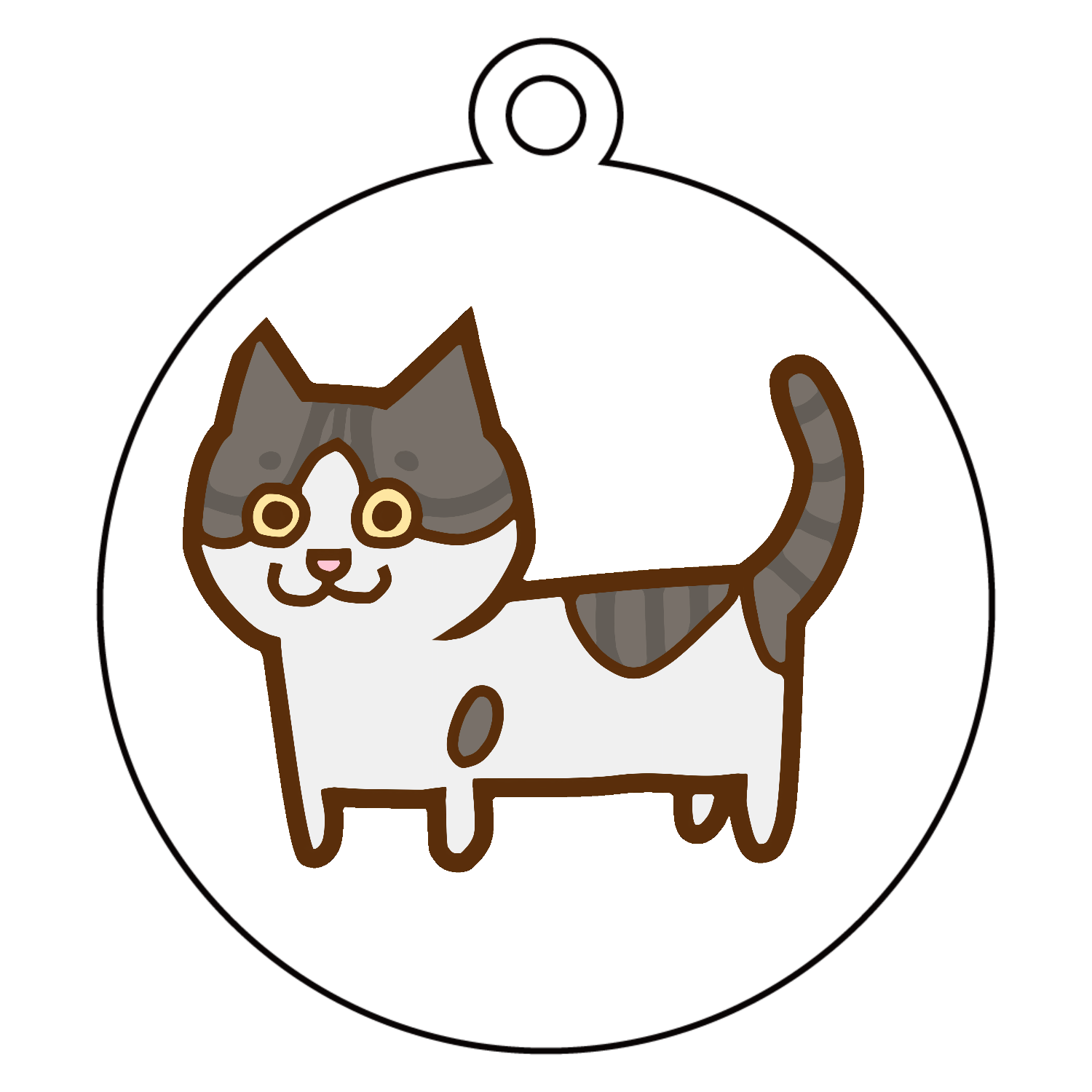 ごきげんねこ アクリルキーホルダー　丸型 (6cm)
