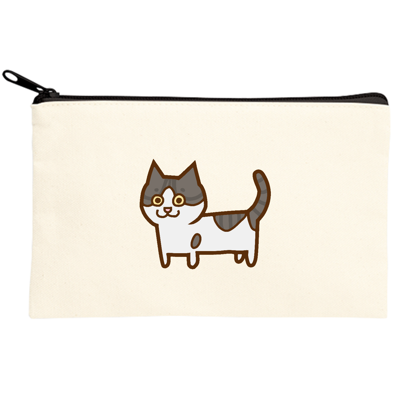 ごきげんねこ キャンバスポーチ(S)【白プリント有】