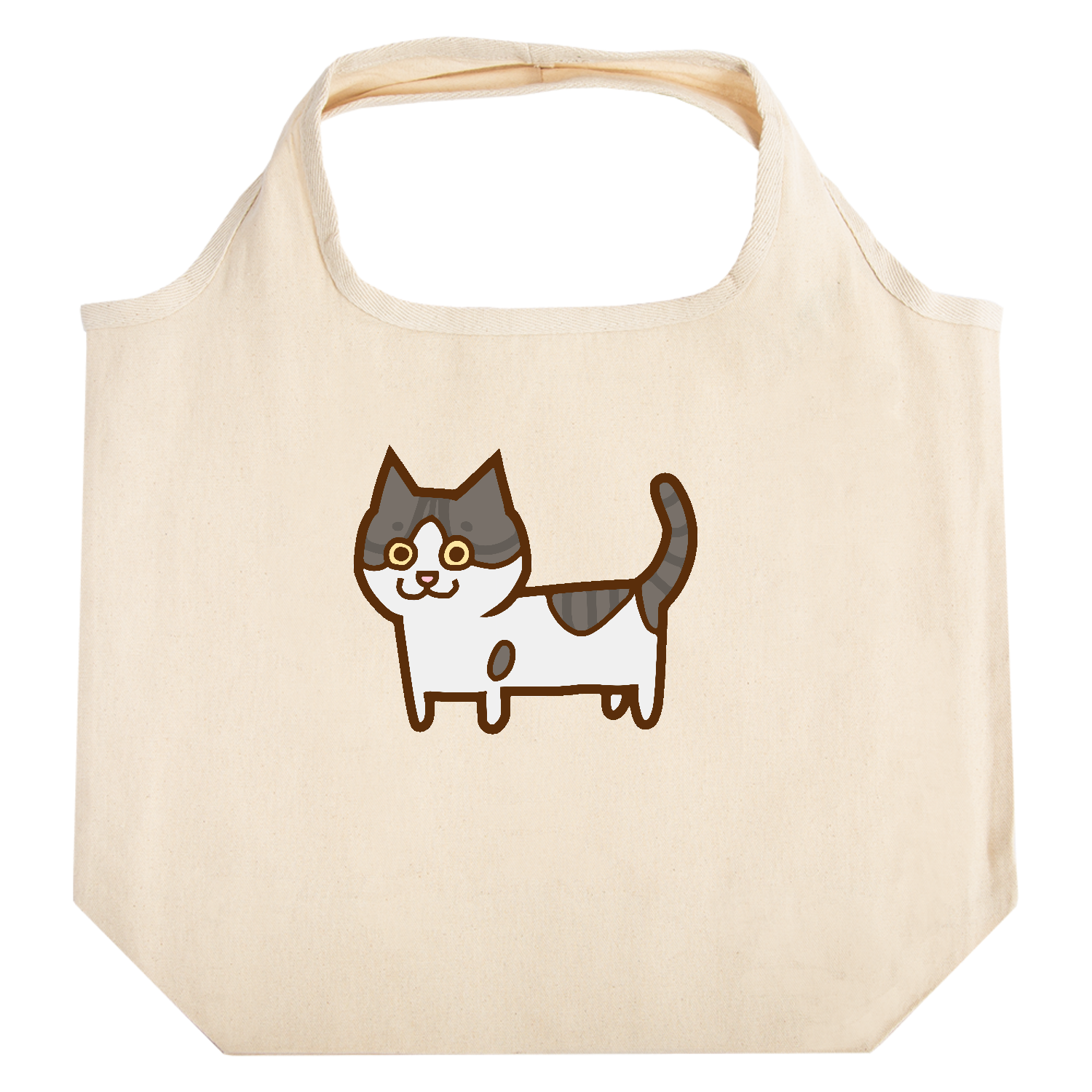 ごきげんねこ たためるマルシェ【白プリントあり】