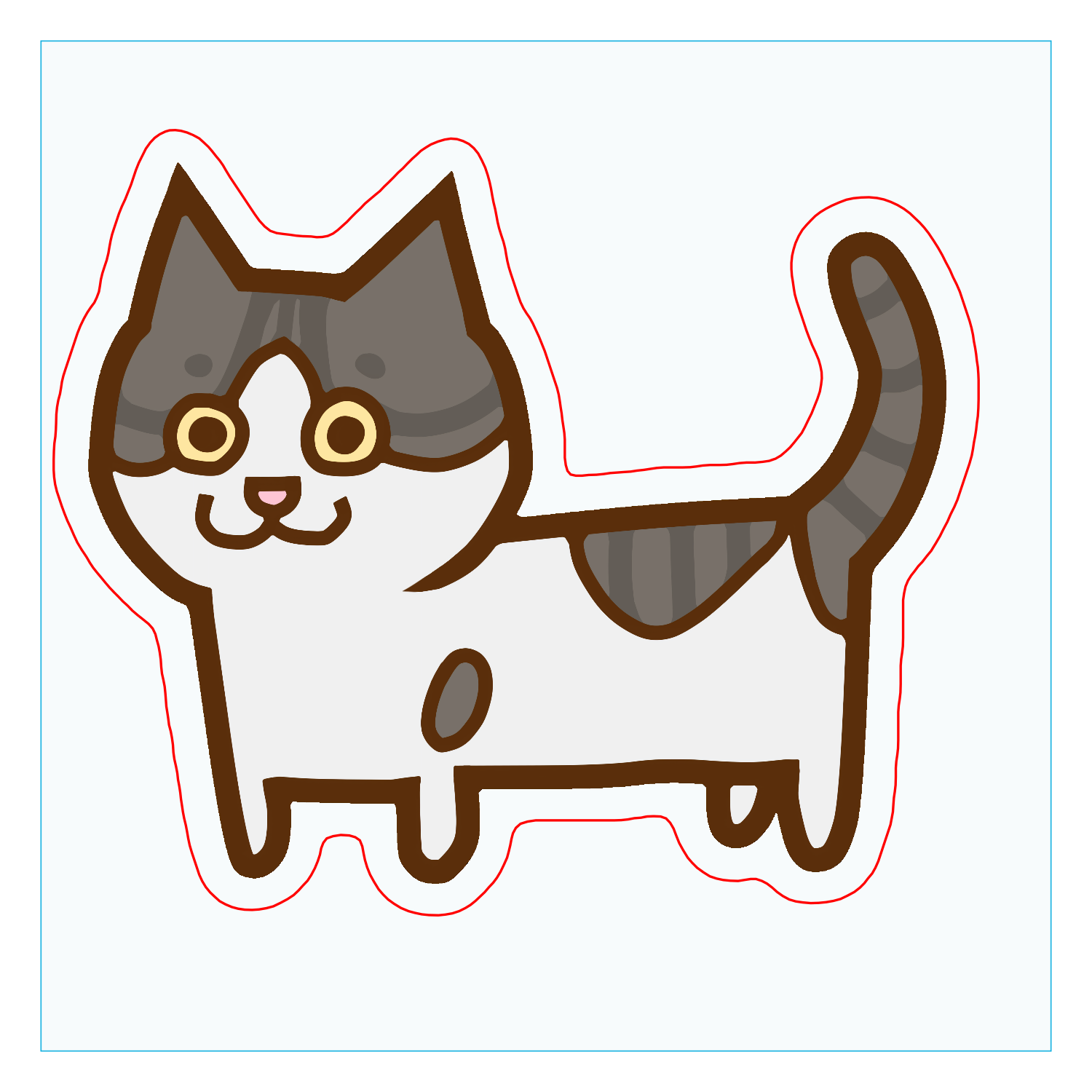 ごきげんねこ ダイカットアクリルキーホルダー(6×6cm)