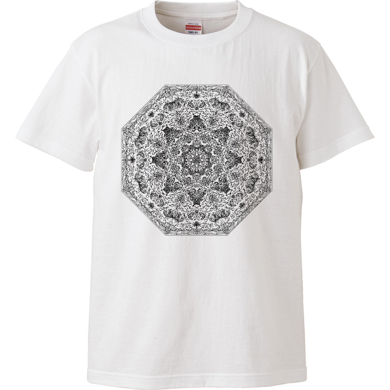 彼岸花と蝶の幾何学模様 ハイクオリティーTシャツ